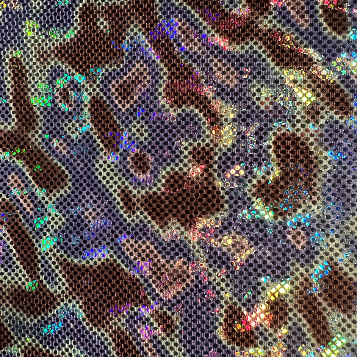 Molten Lava Holo Foil Polyester Spandex Flex Fabric | Spandex Palace