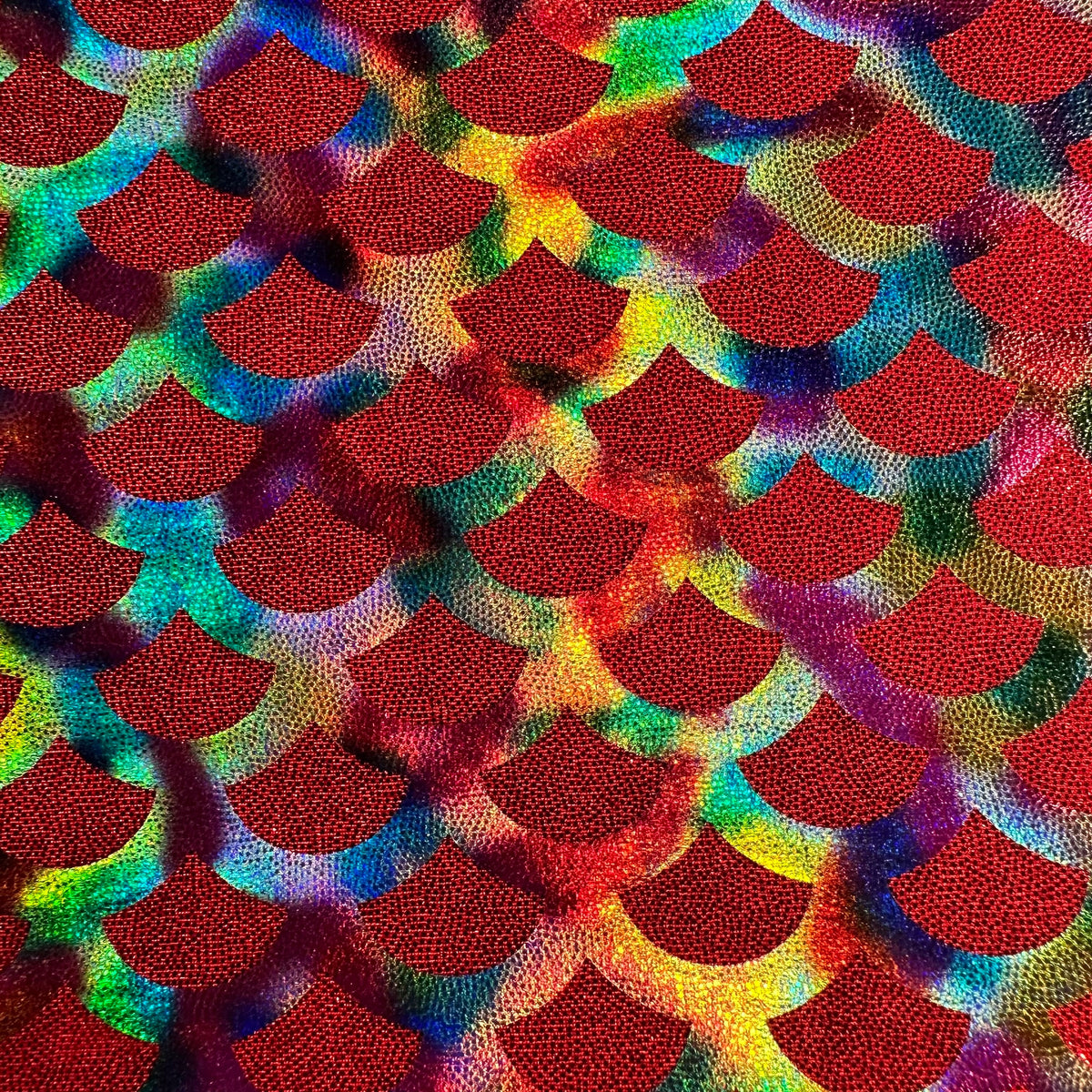 Mermaid Radiant Rainbow Foil Print 4-Way Nylon Stretch Fabric | Spandex Palace