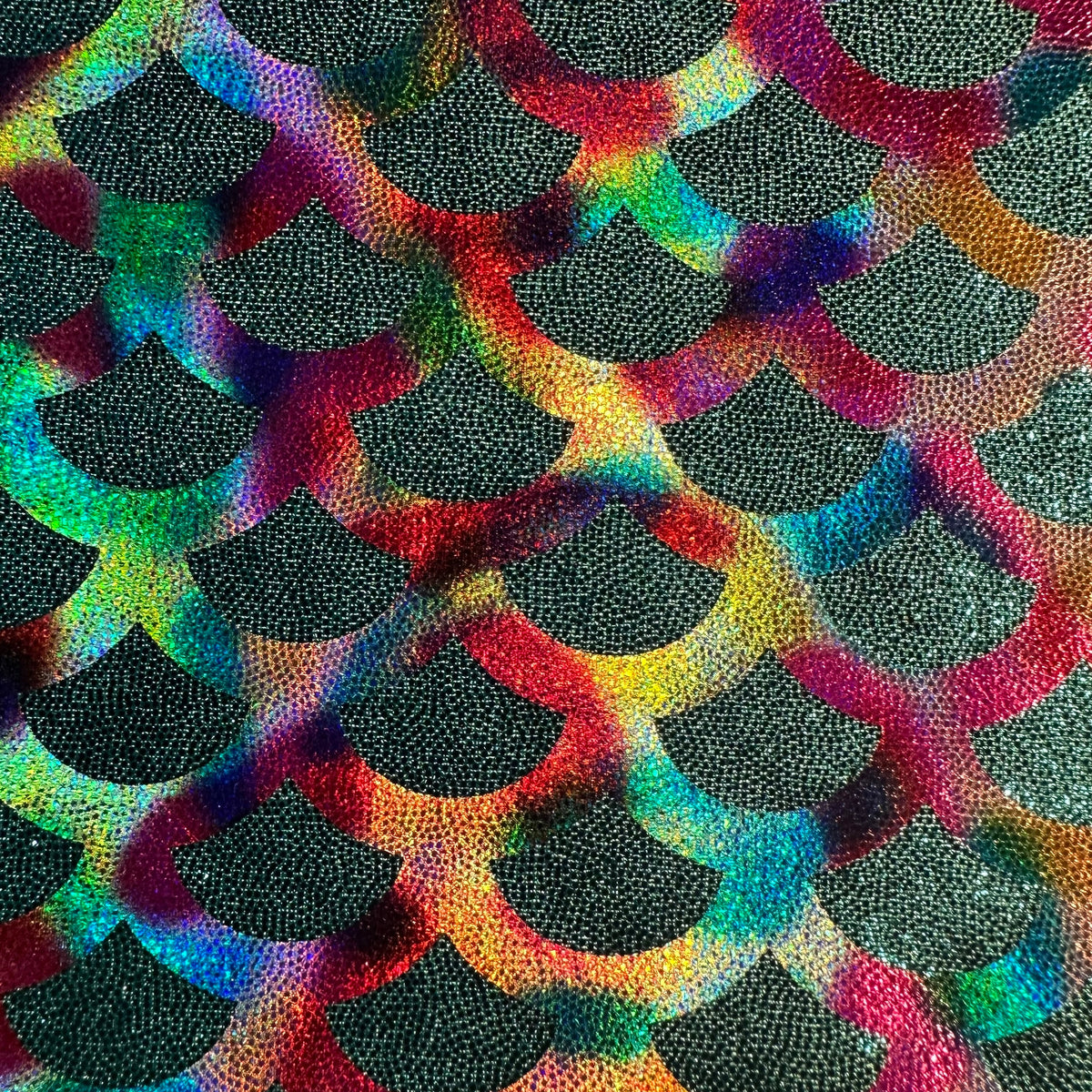Mermaid Radiant Rainbow Foil Print 4-Way Nylon Stretch Fabric | Spandex Palace