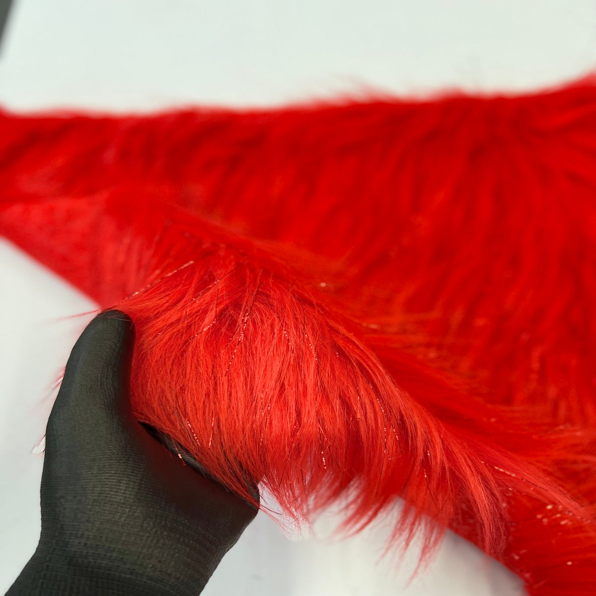 Tinsel Sparkle Glitter Long Pile Shaggy Faux Fur Fabric