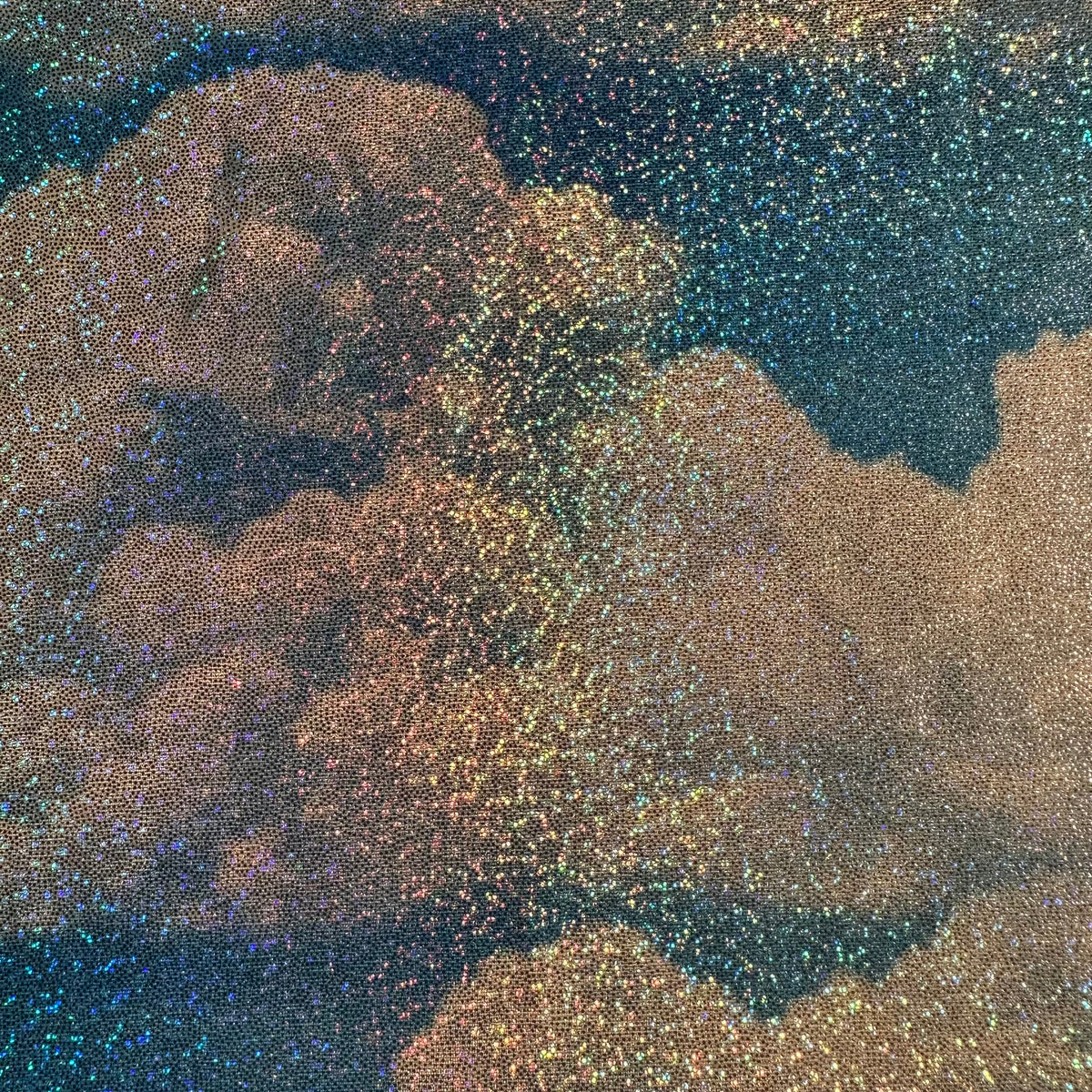 Silver Lining Prism Cloud Print Flex Polyester Fabric | Spandex Palace