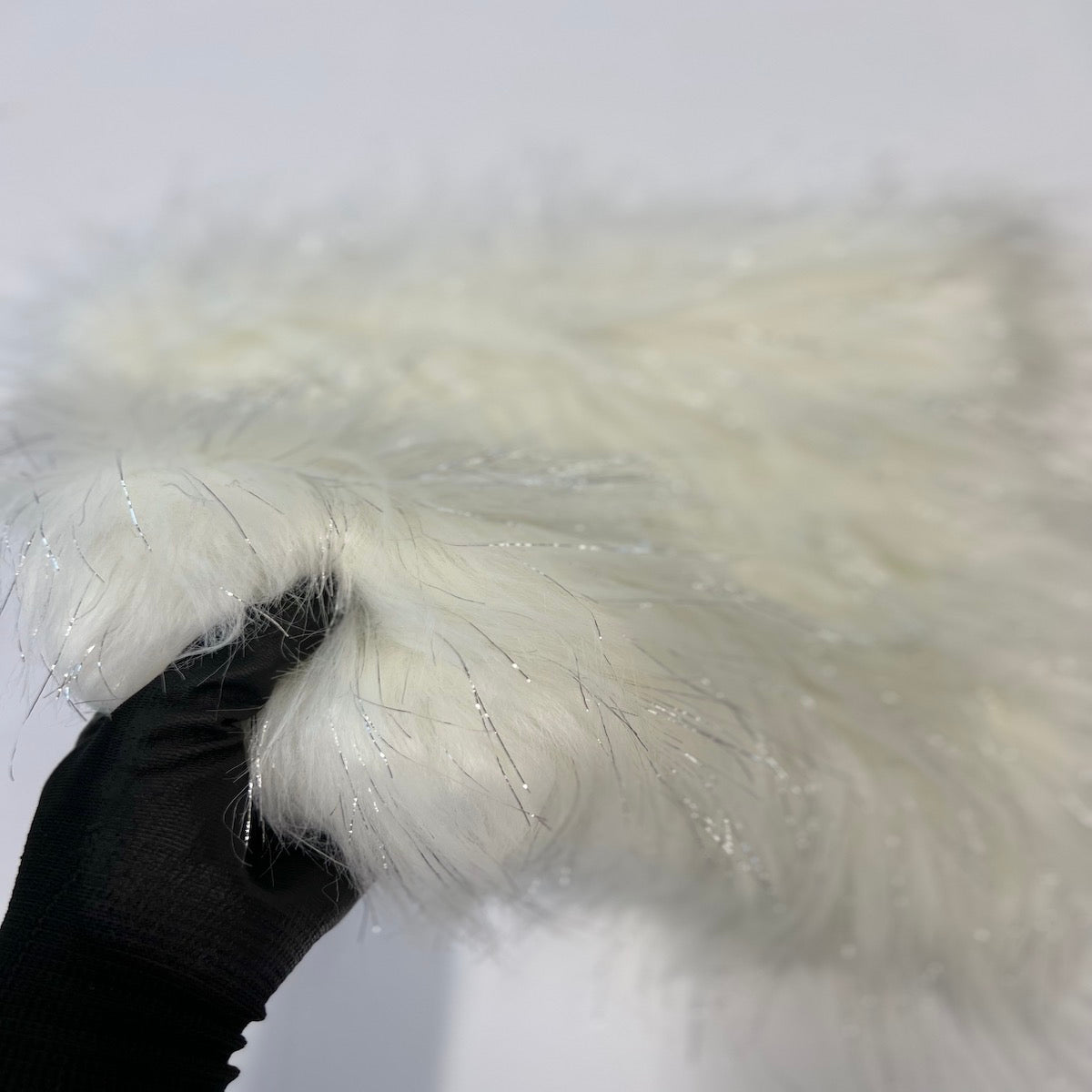 Tinsel Sparkle Glitter Long Pile Shaggy Faux Fur Fabric