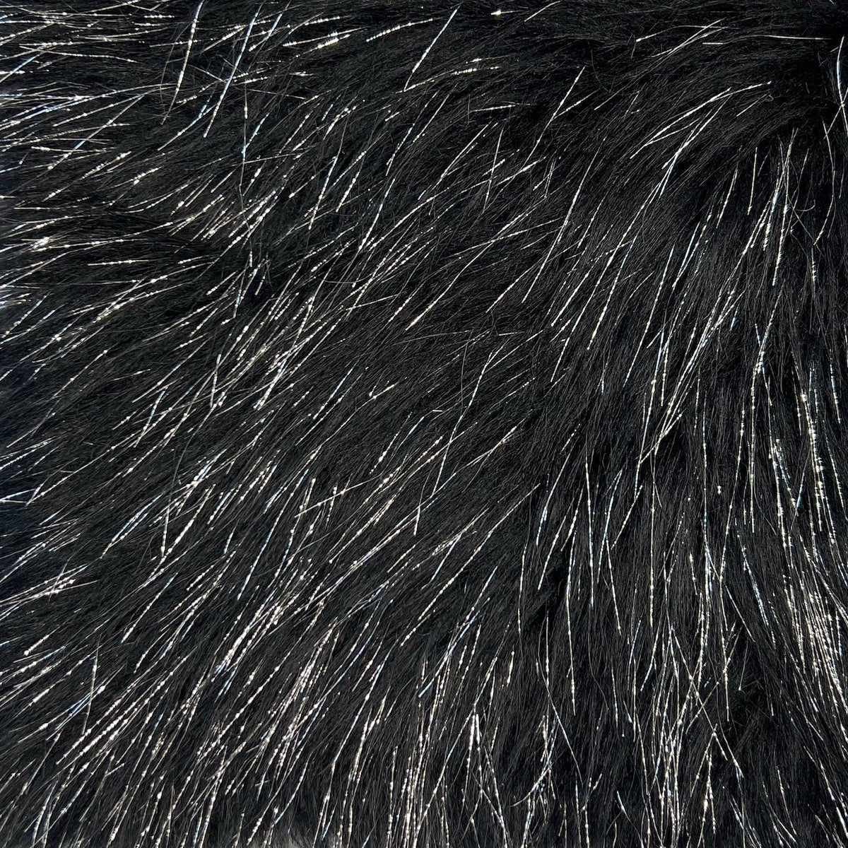 Tinsel Sparkle Glitter Long Pile Shaggy Faux Fur Fabric
