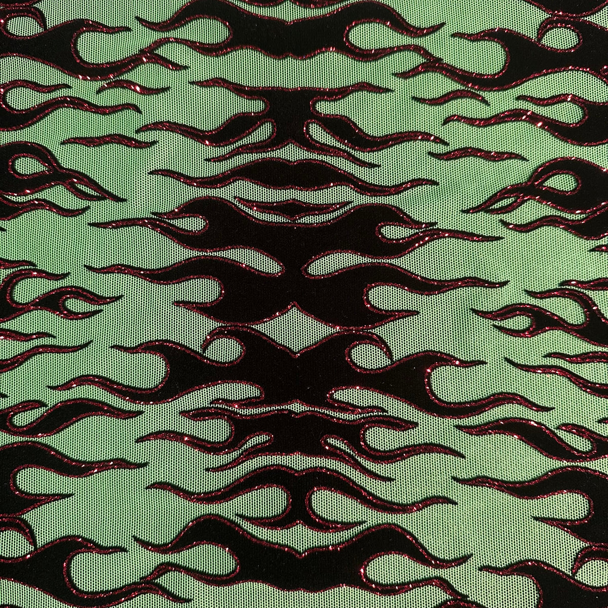 Mesh Nylon Spandex 4-Way Glitter Flame Stretch Fabric | Spandex Palace