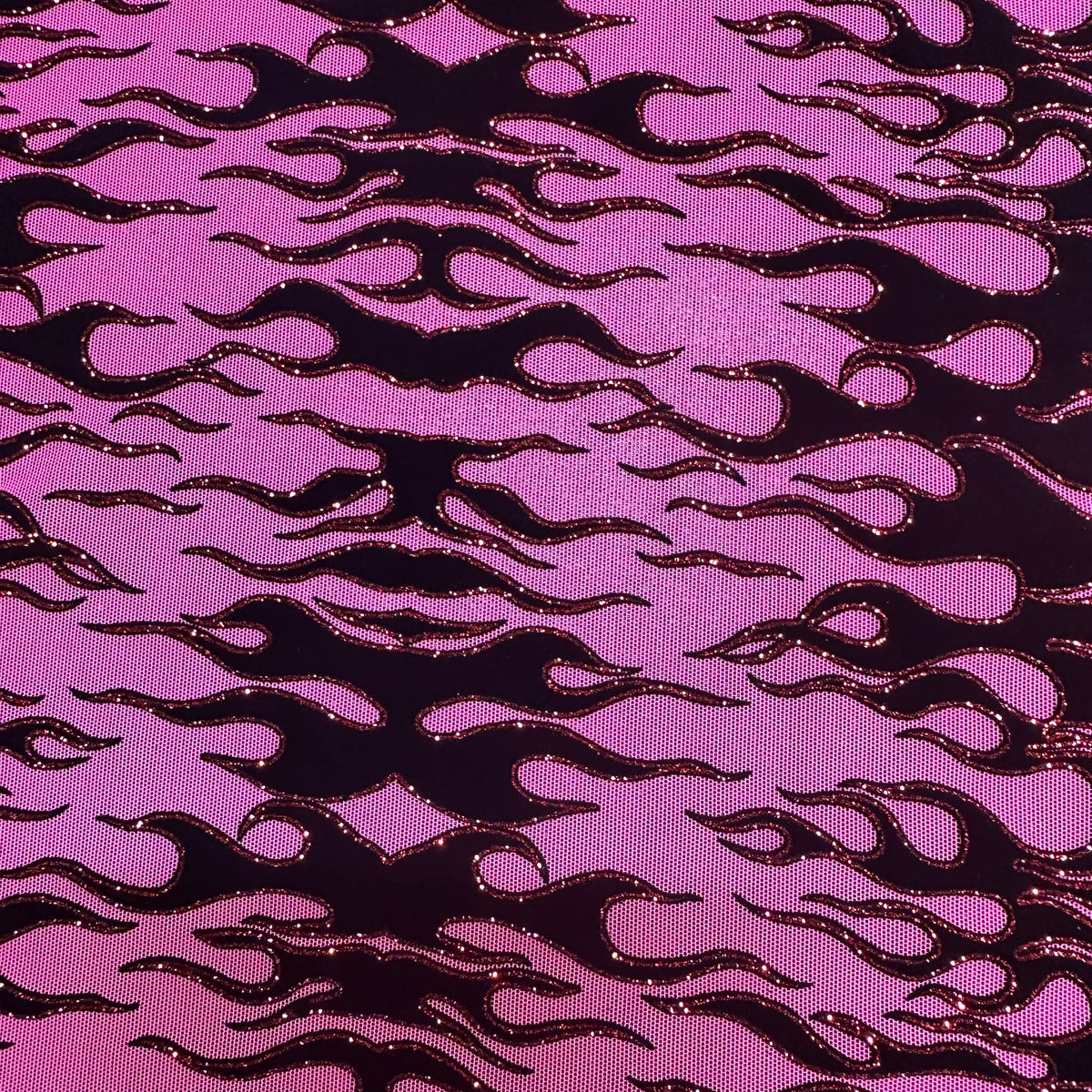 Mesh Nylon Spandex 4-Way Glitter Flame Stretch Fabric | Spandex Palace