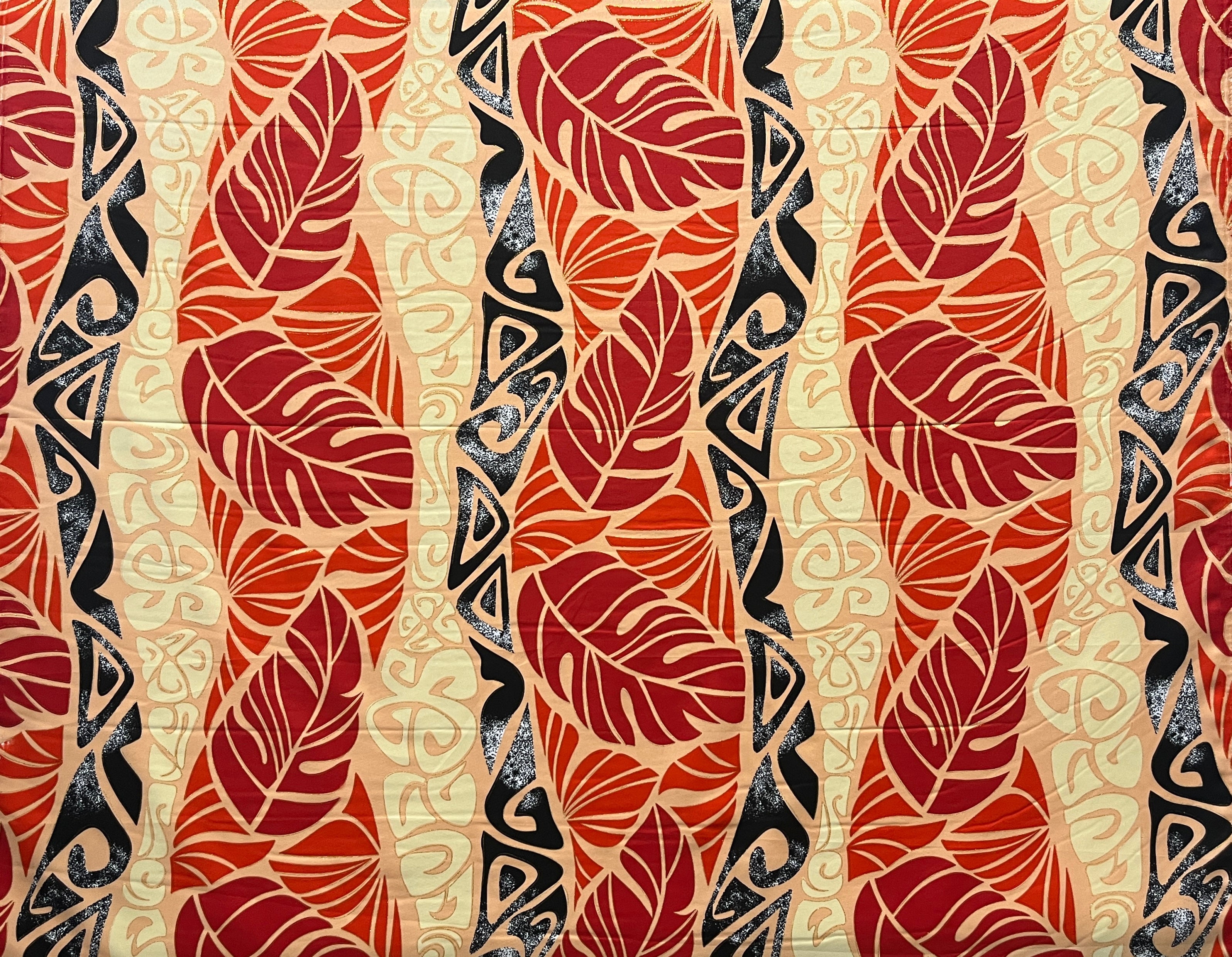Monstera Tribal Print Fabric | Polyester Glitter