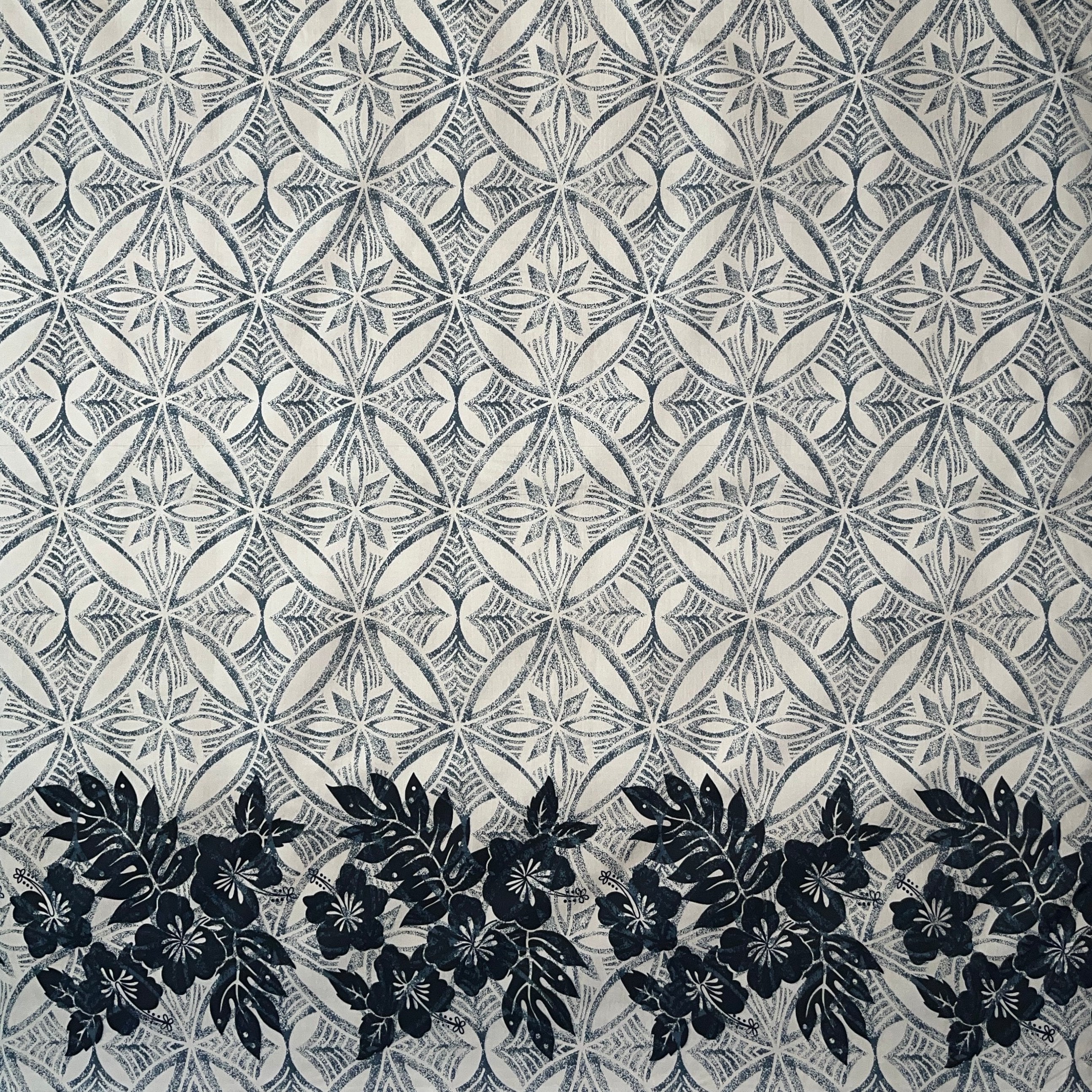 Tropical Floral Border Polyester Fabric | Islands Fabric
