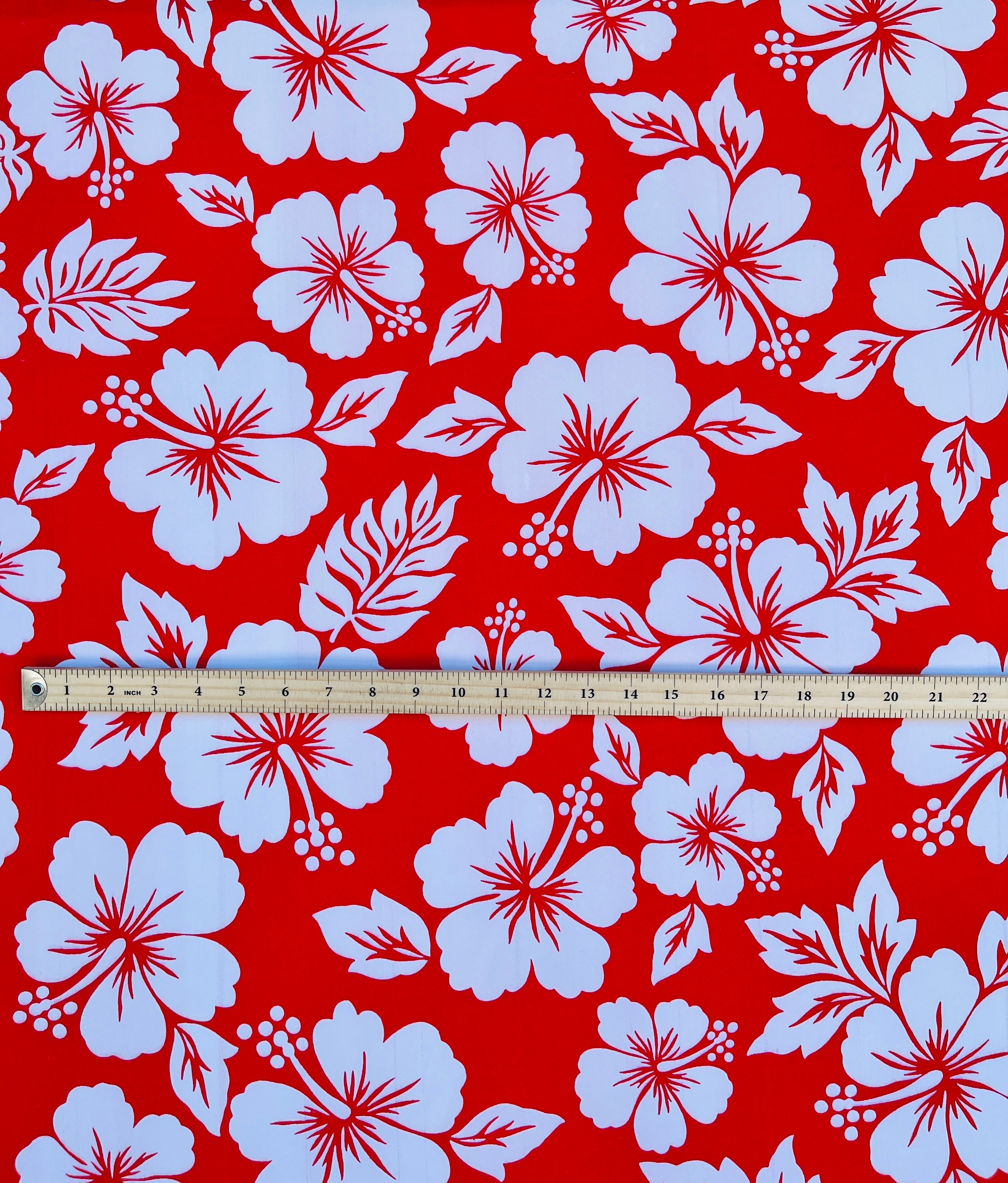 Hibiscus Flower Polyester Fabric | Islands Fabric