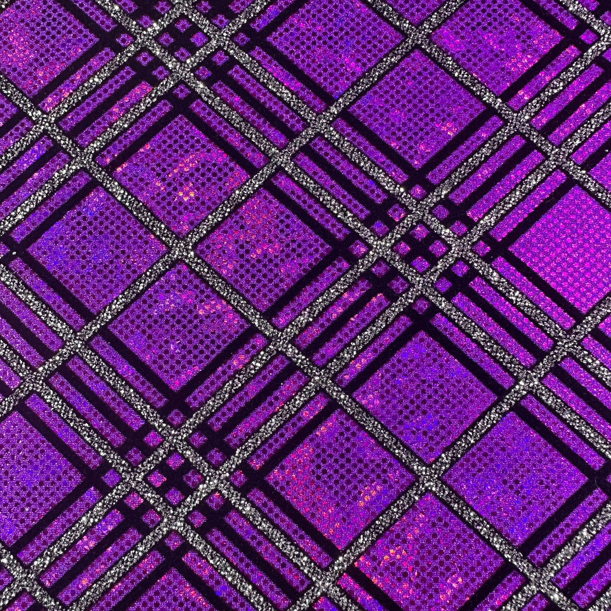 Radiant Metallic Bias Matrix Nylon Spandex Fabric | Spandex Palace