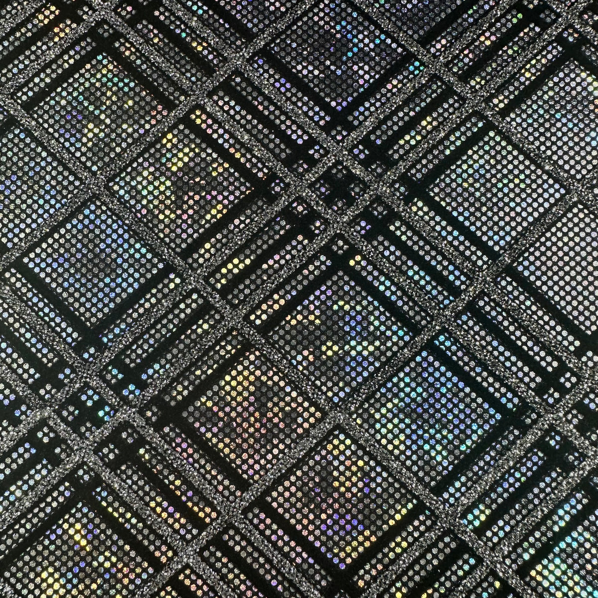 Radiant Metallic Bias Matrix Nylon Spandex Fabric | Spandex Palace