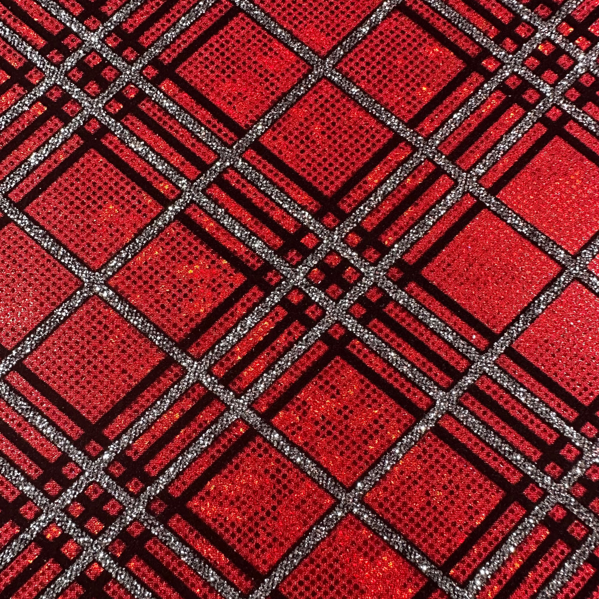 Radiant Metallic Bias Matrix Nylon Spandex Fabric | Spandex Palace