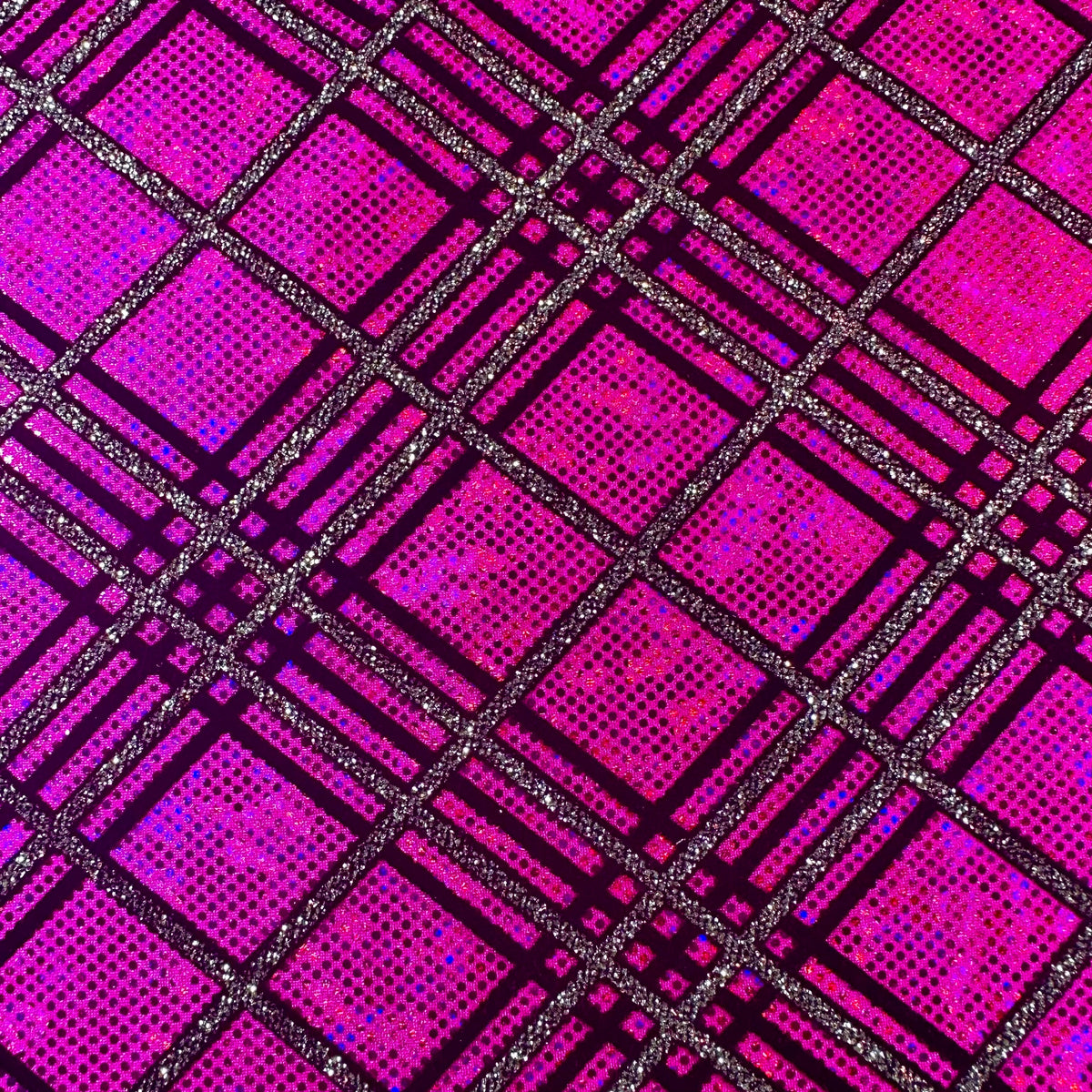 Radiant Metallic Bias Matrix Nylon Spandex Fabric | Spandex Palace