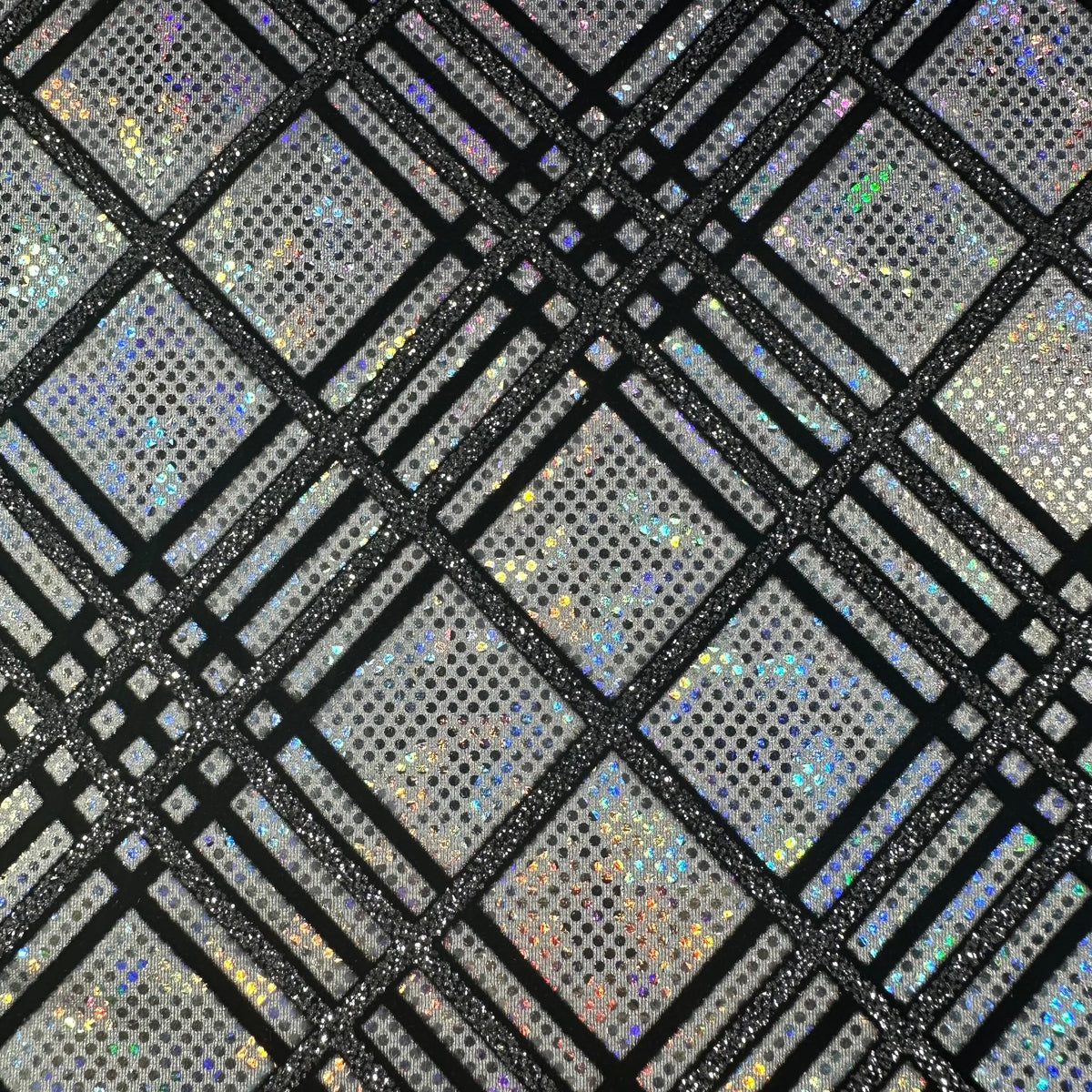 Radiant Metallic Bias Matrix Nylon Spandex Fabric | Spandex Palace