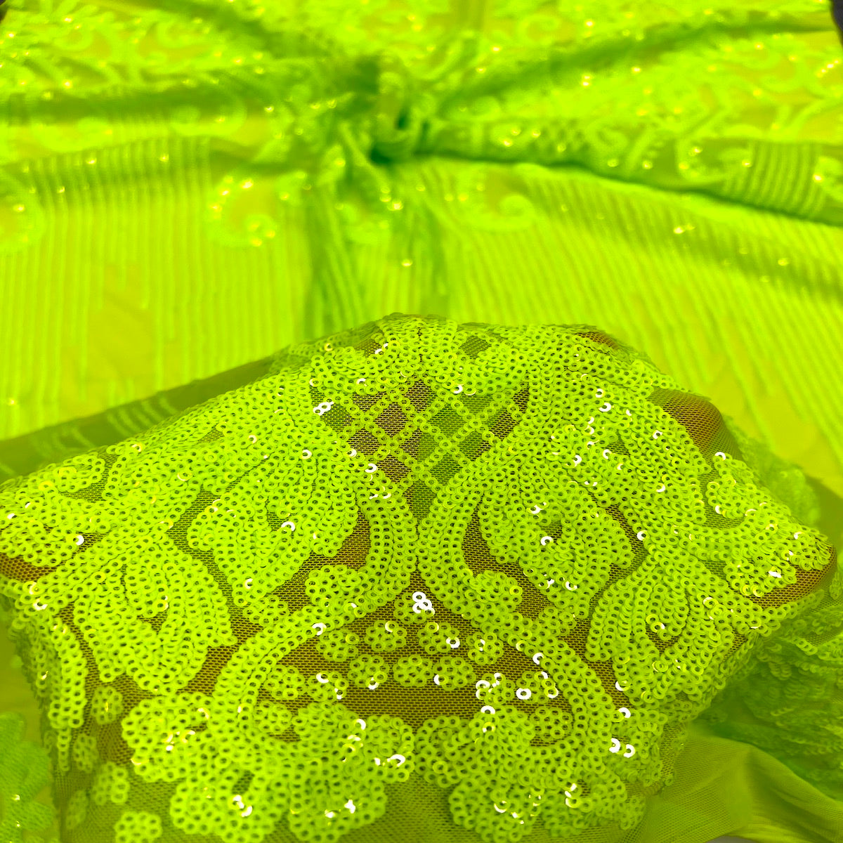 Alta Striped Damask Stretch Sequins Fabric
