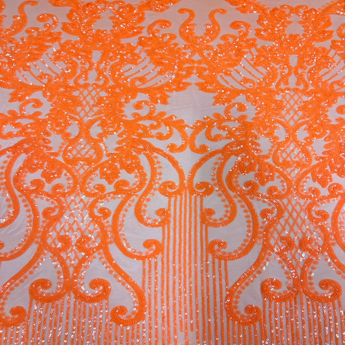 Alta Striped Damask Stretch Sequins Fabric