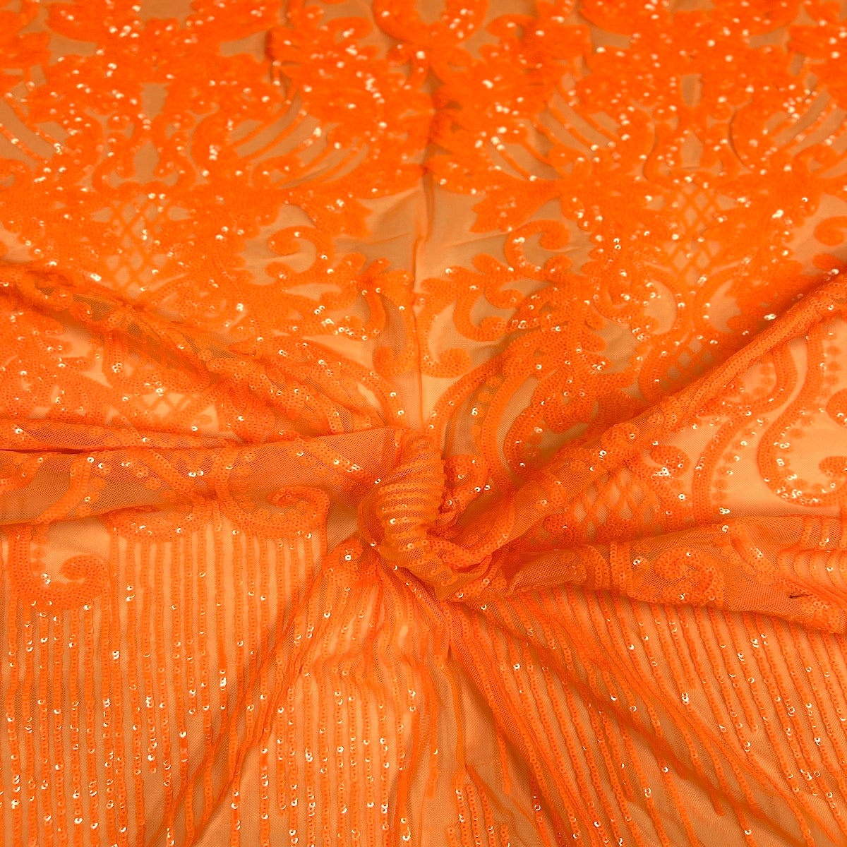 Alta Striped Damask Stretch Sequins Fabric