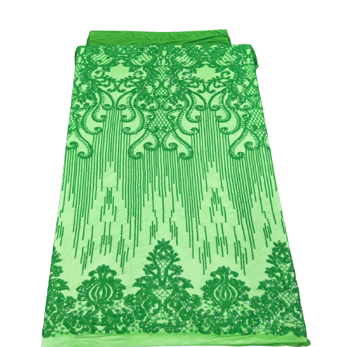 Alta Striped Damask Stretch Sequins Fabric