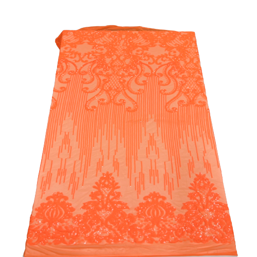 Alta Striped Damask Stretch Sequins Fabric