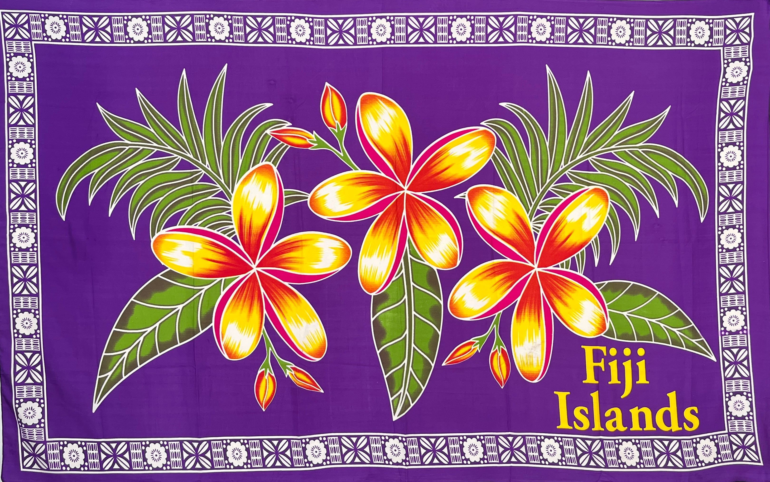 Plumeria Fiji Islands Sarong | Islands Fabric