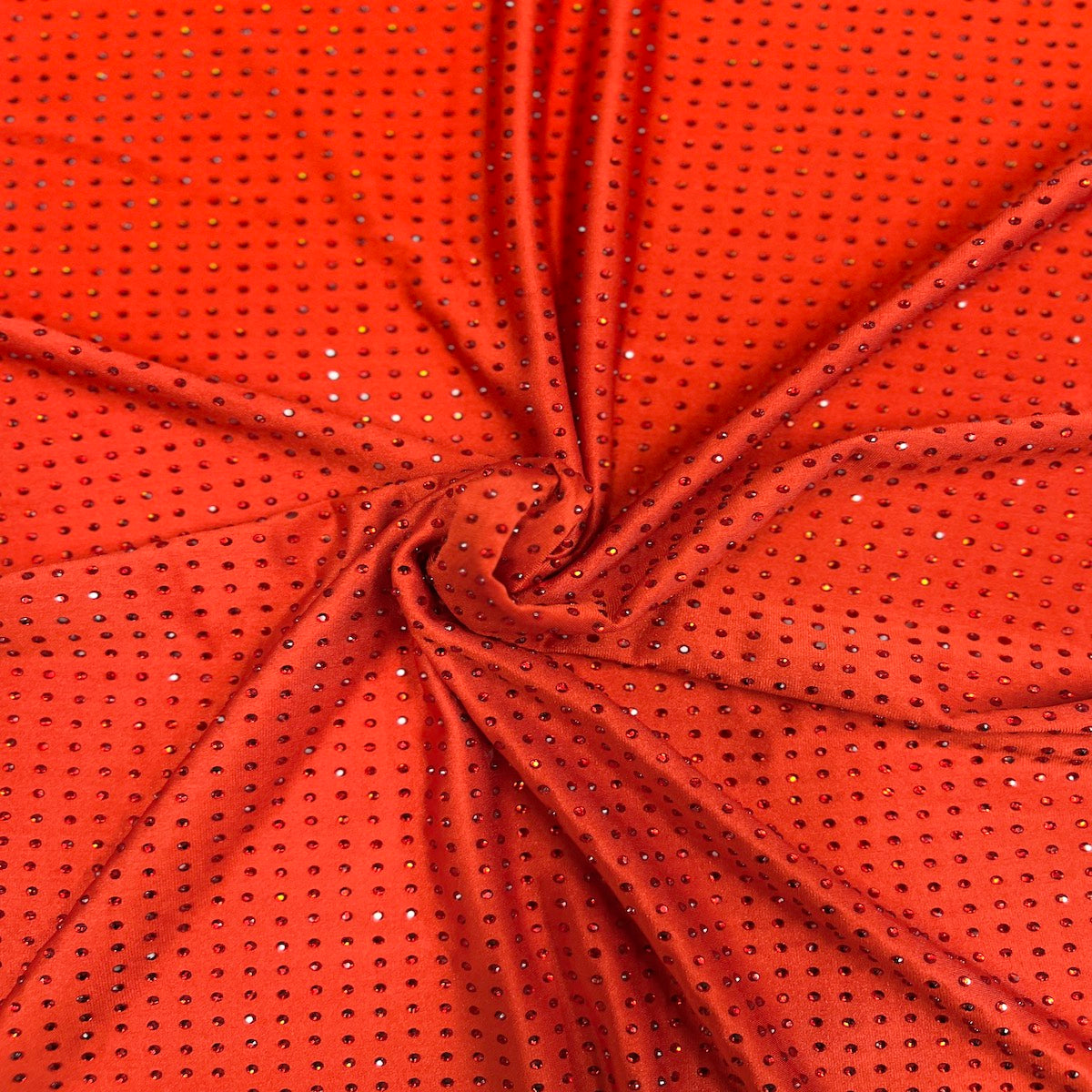 Iridescent AB Rhinestone Spandex Fabric