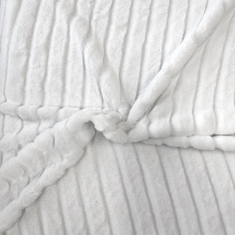 Striped Rabbit Soft Plush Short Pile Faux Fur Fabric