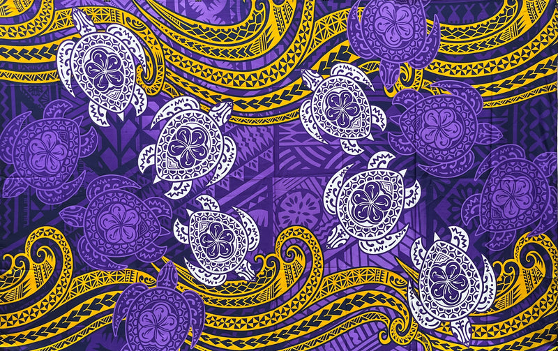 Turtles Traditional Tattoo Polyester Sarong | Islands Fabric