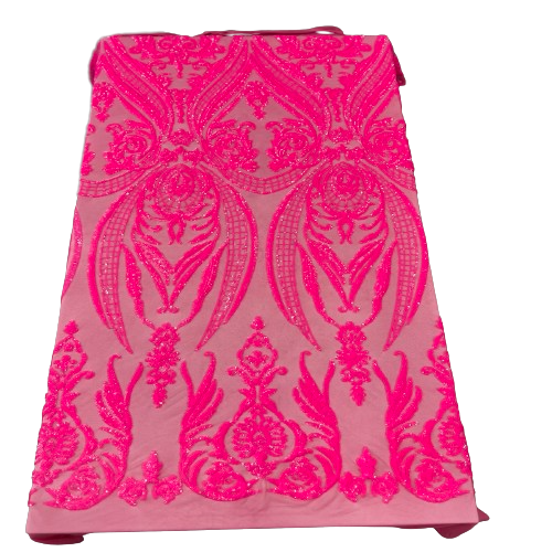 Catina Damask Stretch Sequins Fabric