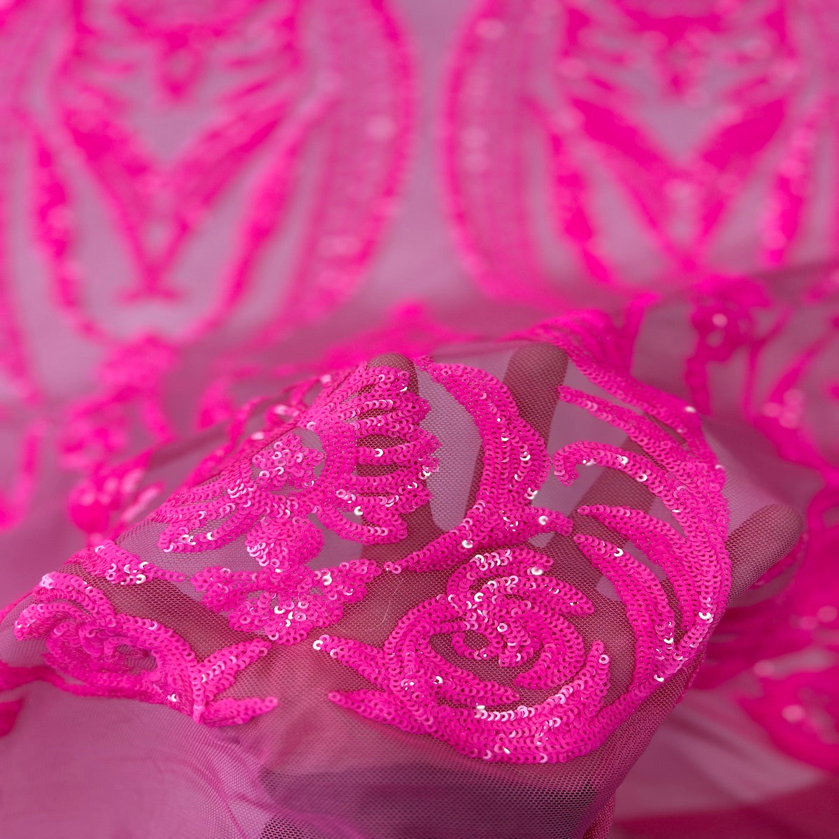 Catina Damask Stretch Sequins Fabric