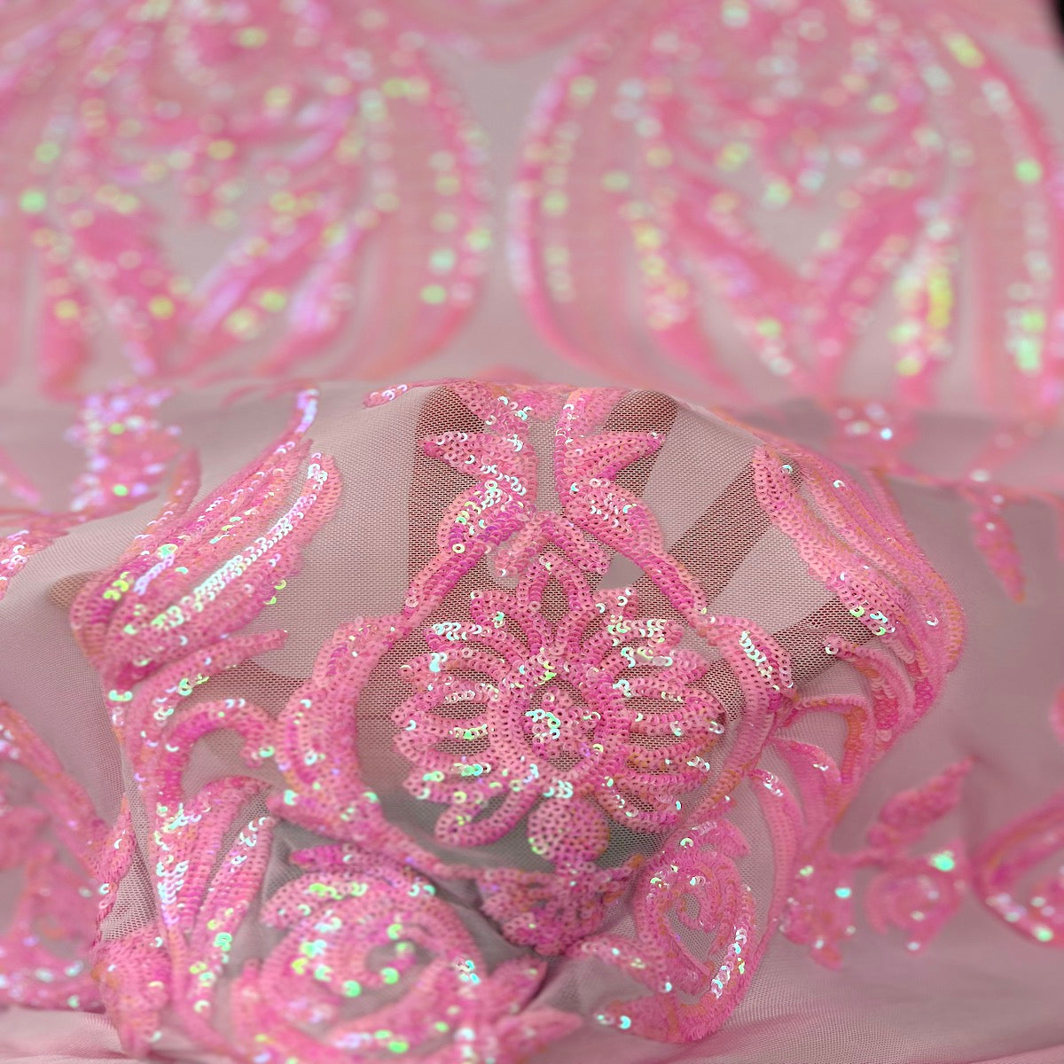 Catina Damask Stretch Sequins Fabric