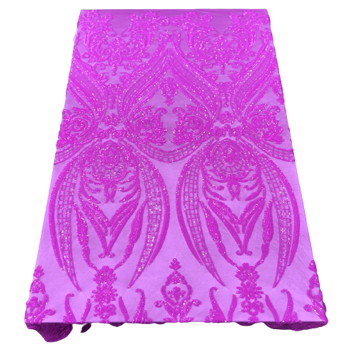 Catina Damask Stretch Sequins Fabric