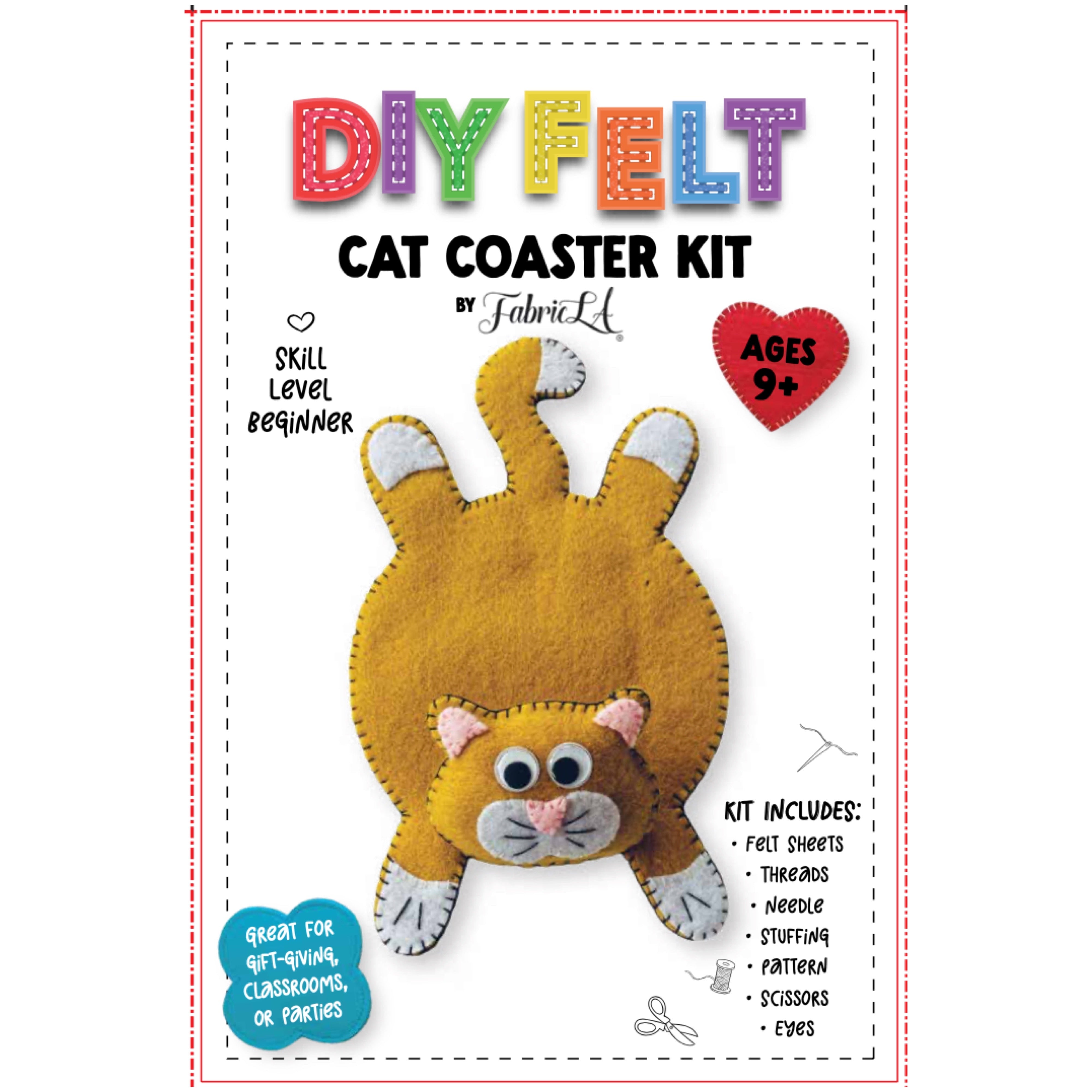 DIY Felt Cat Coaster Kit – Beginner Sewing Craft