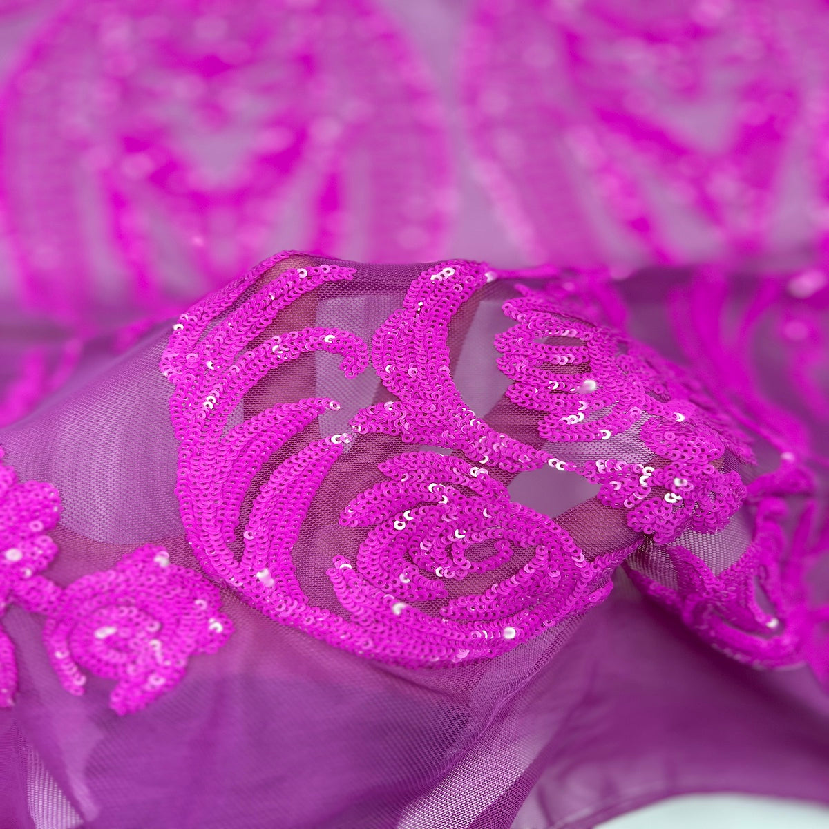 Catina Damask Stretch Sequins Fabric