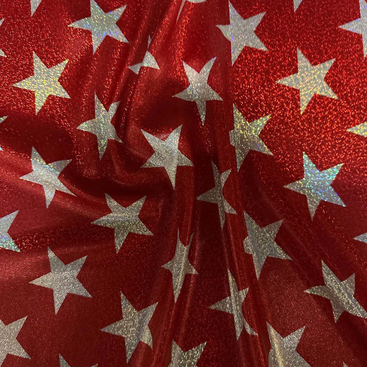 Patriotic 4-Way Stretch Hologram Poly Spandex Fabric | Spandex palace