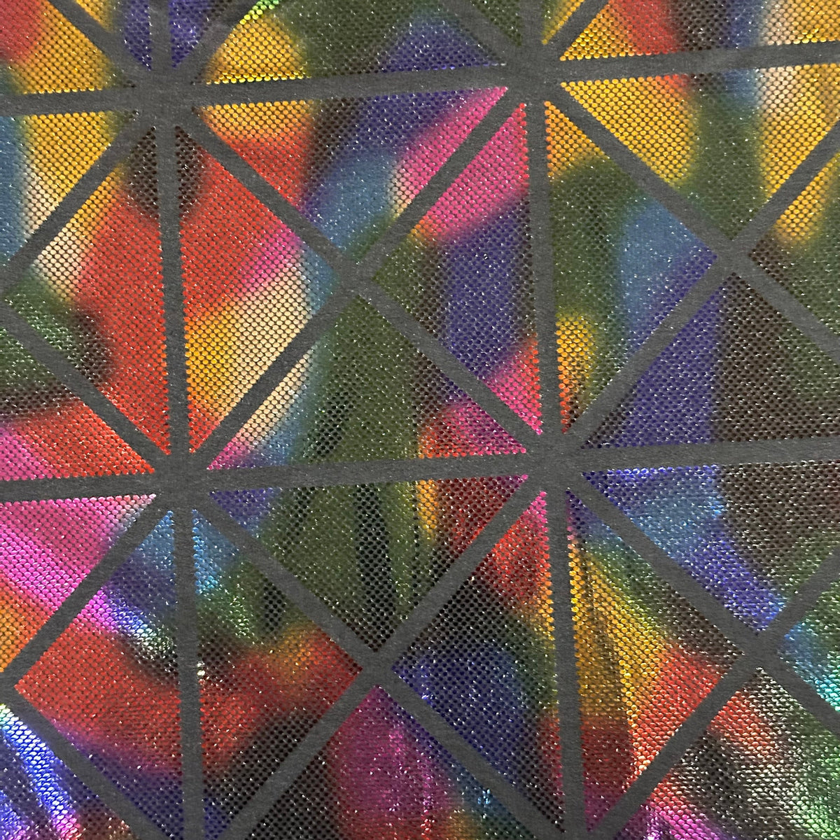 Geometric Laser  Hologram 4-Way Nylon Stretch Fabric | Spandex Palace