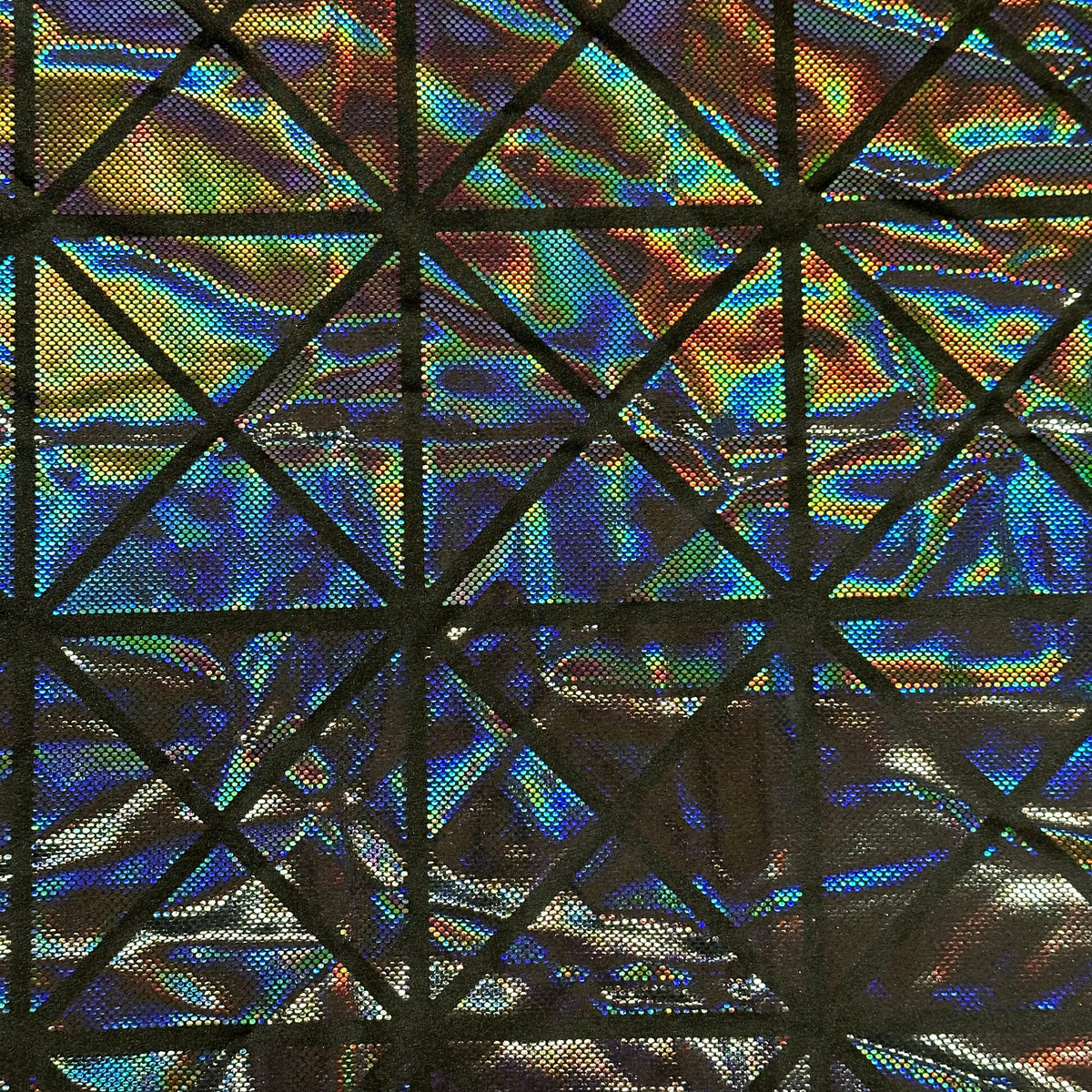 Geometric Laser  Hologram 4-Way Nylon Stretch Fabric | Spandex Palace