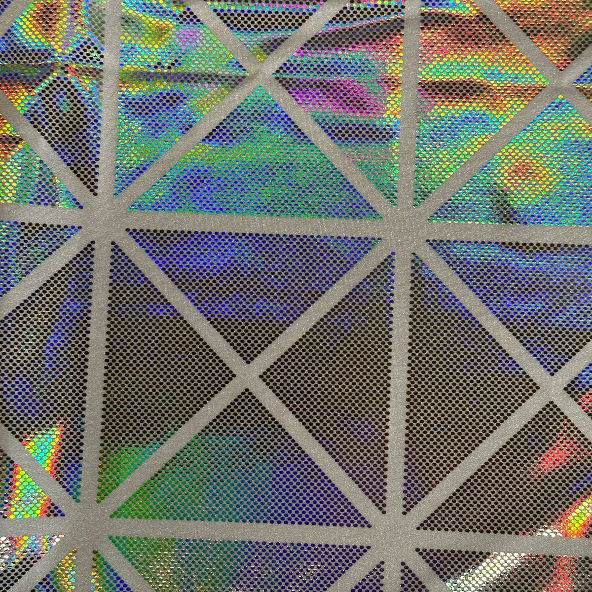 Geometric Laser  Hologram 4-Way Nylon Stretch Fabric | Spandex Palace
