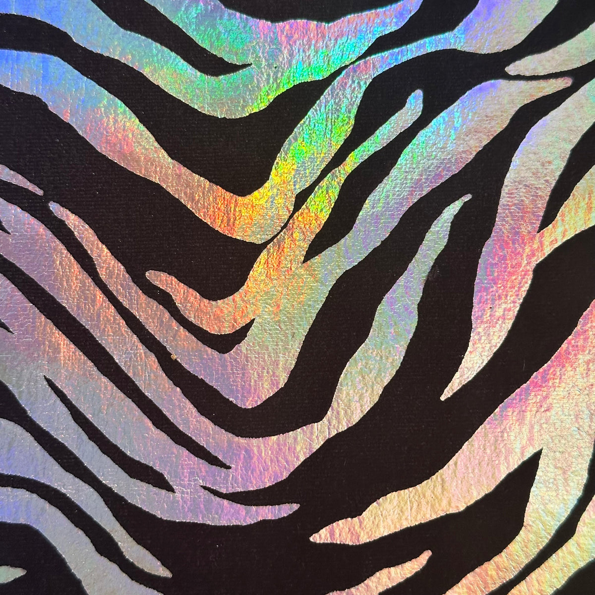 Velvet Zebra Hologram Foil Poly Spandex Stretch Fabric| Spandex Palace