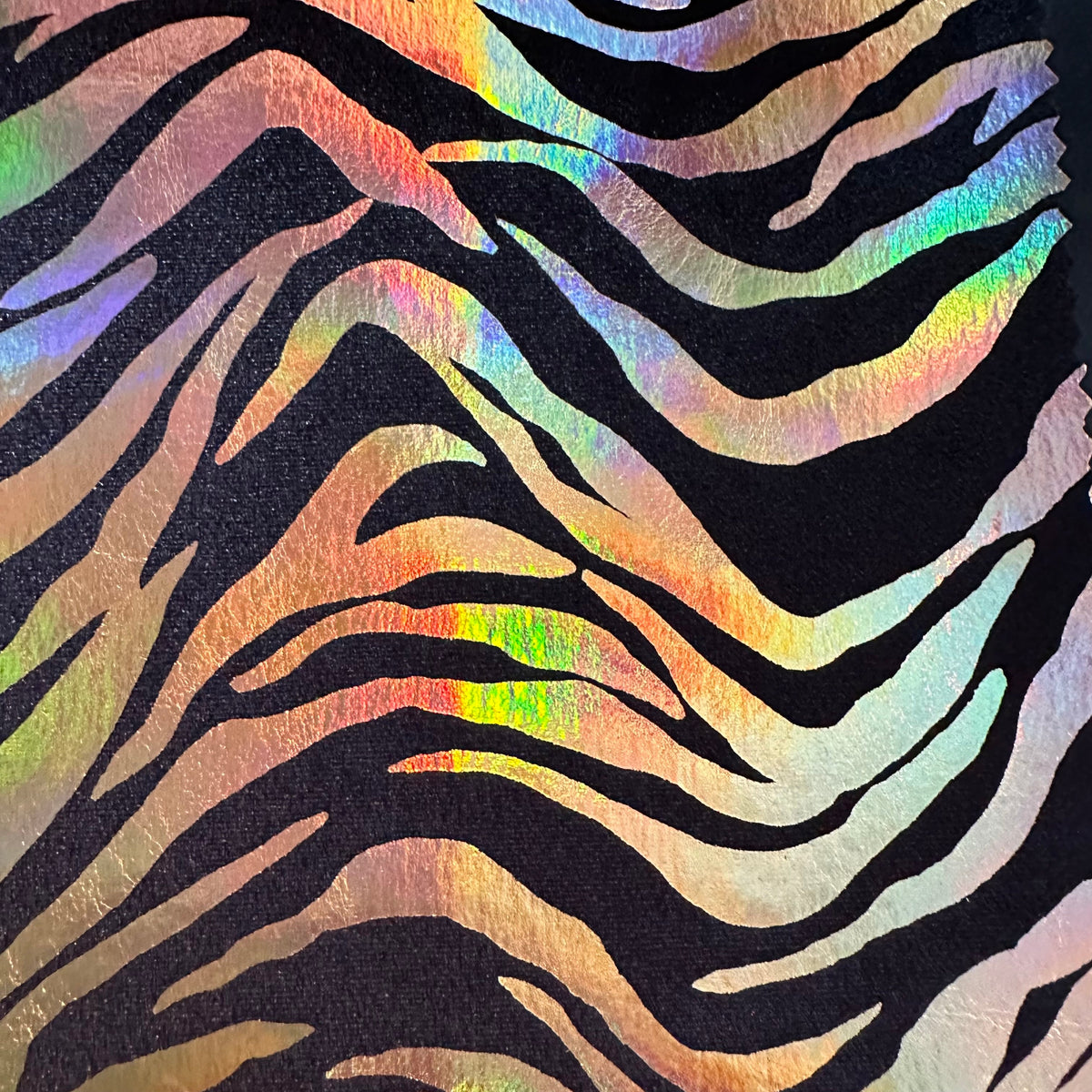 Velvet Zebra Hologram Foil Poly Spandex Stretch Fabric| Spandex Palace