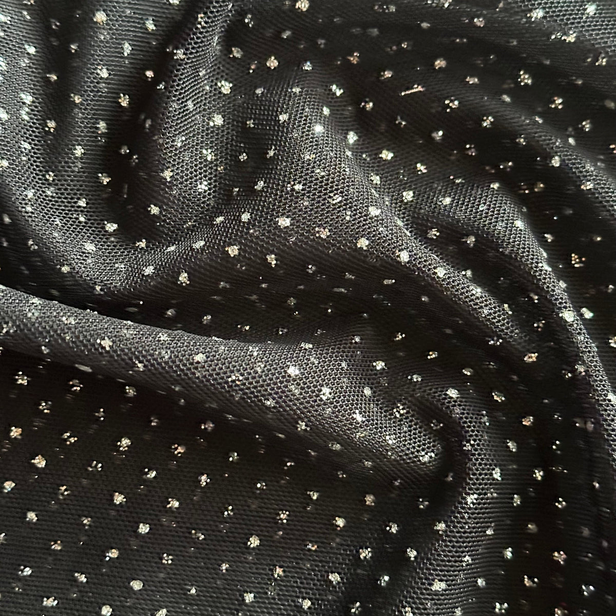 Power Mesh Sparkling Glitter Nylon Stretch Fabric | Spandex Palace