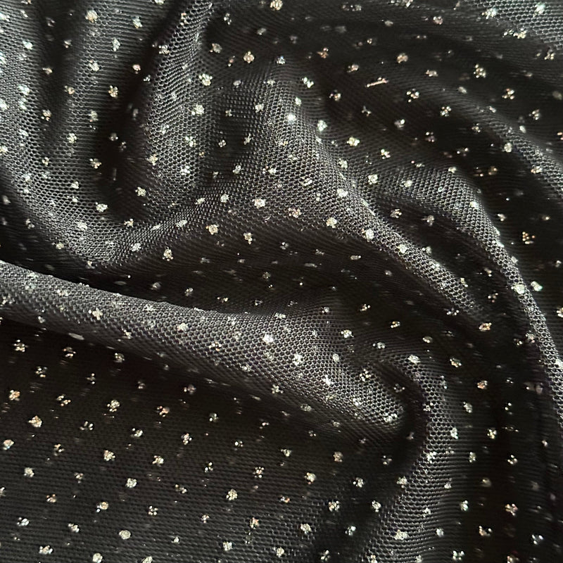 Power Mesh Sparkling Glitter Nylon Stretch Fabric | Spandex Palace
