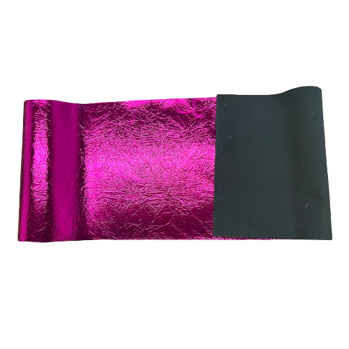 Crushed Distressed Foil Chrome Mirror Reflective Vinyl Fabric