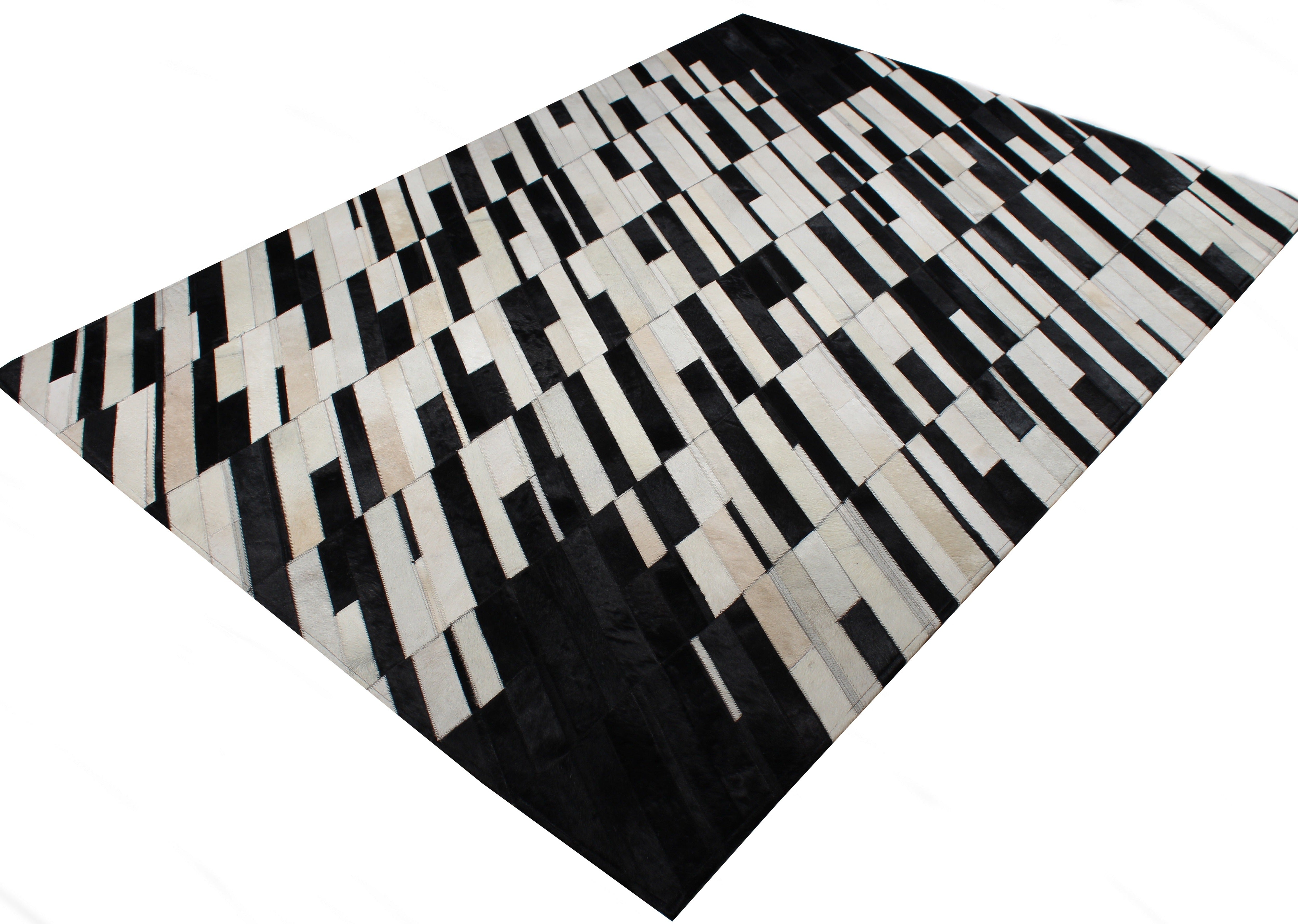 Black/White Patchwork Cowhide Area Rug PCH206