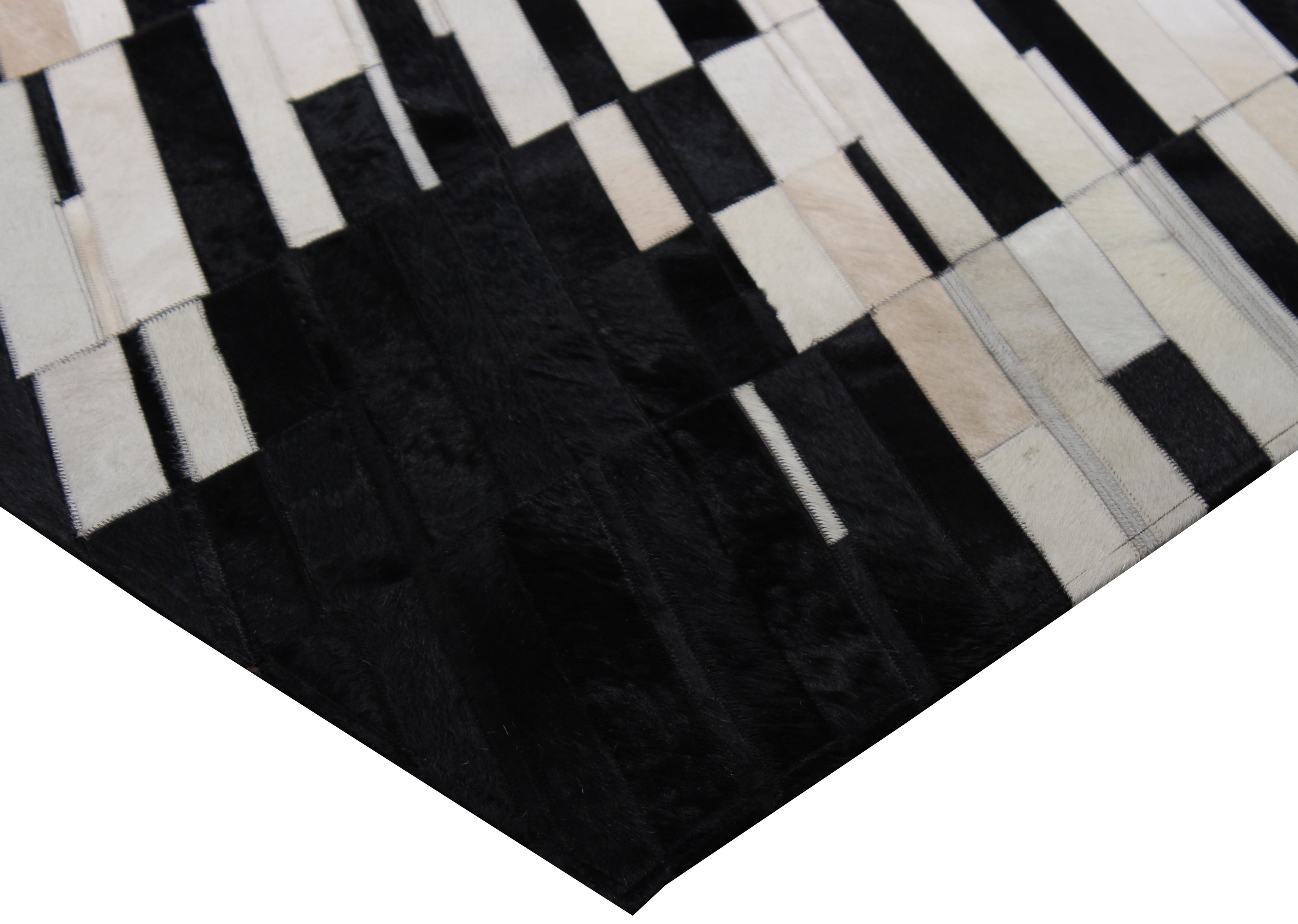 Black/White Patchwork Cowhide Area Rug PCH206