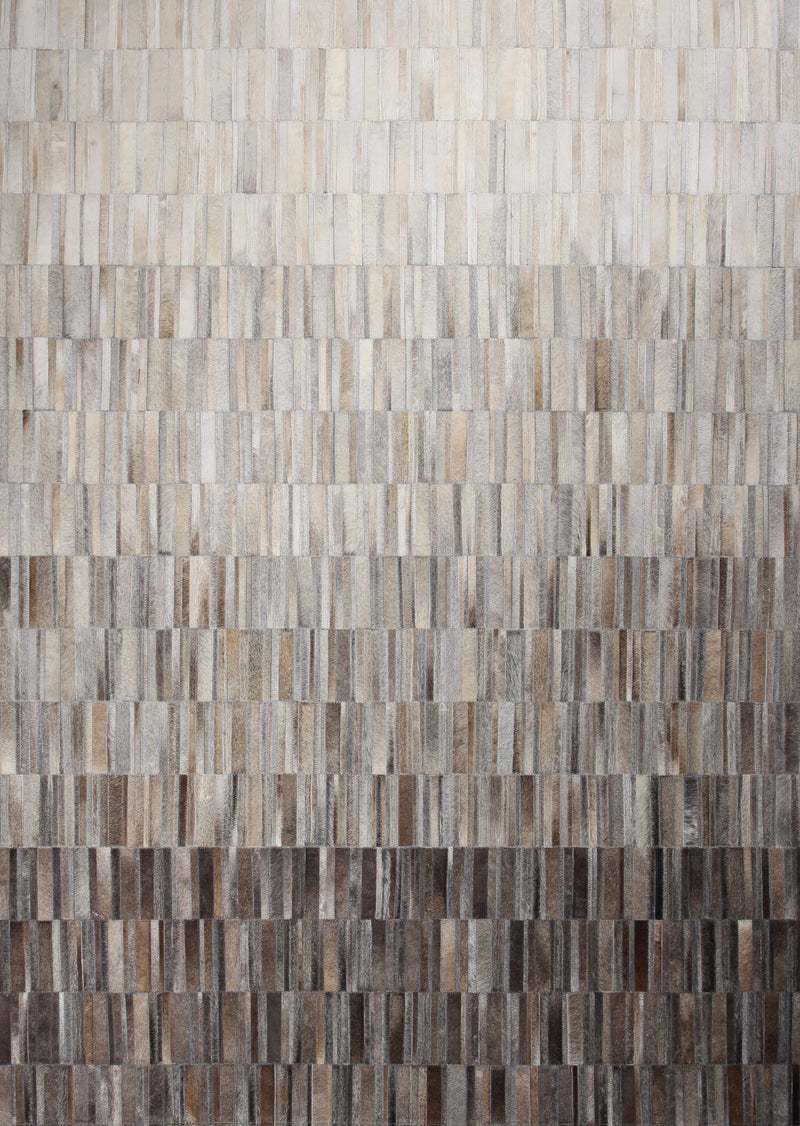 Fade Mocha White  Patchwork Cowhide Area Rug PCH207