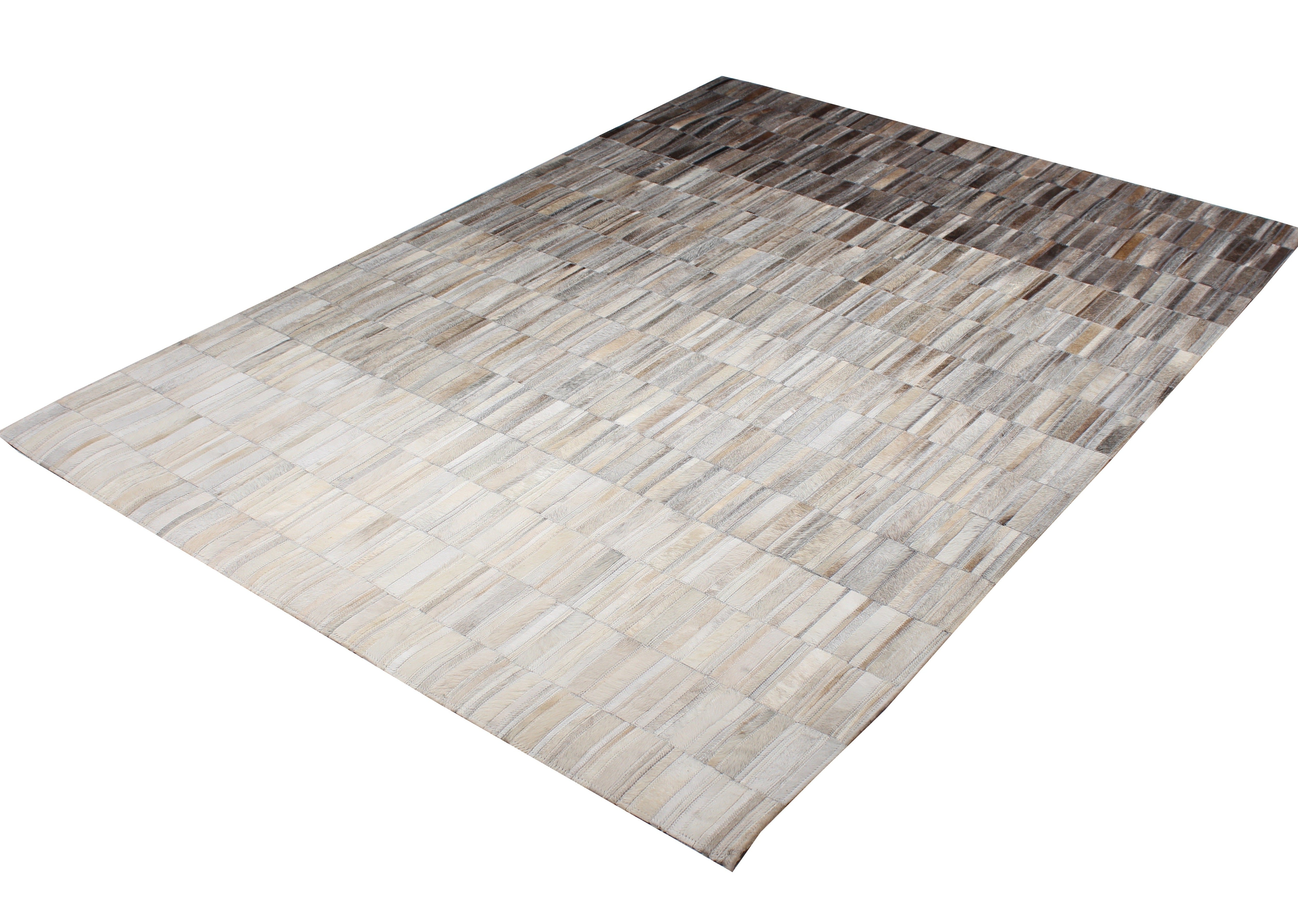 Fade Mocha White  Patchwork Cowhide Area Rug PCH207