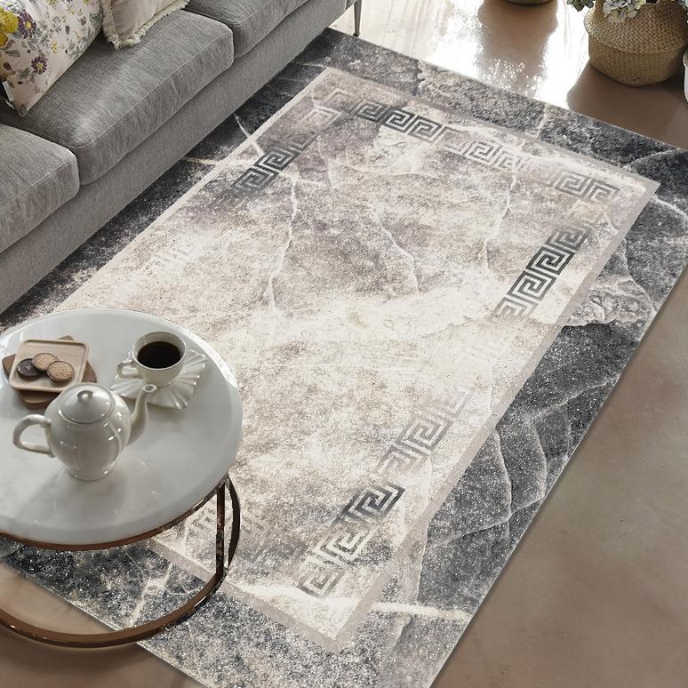 Black Gray and White Soft Plush Fluffy Lattice Design Area Rug/ Carpet