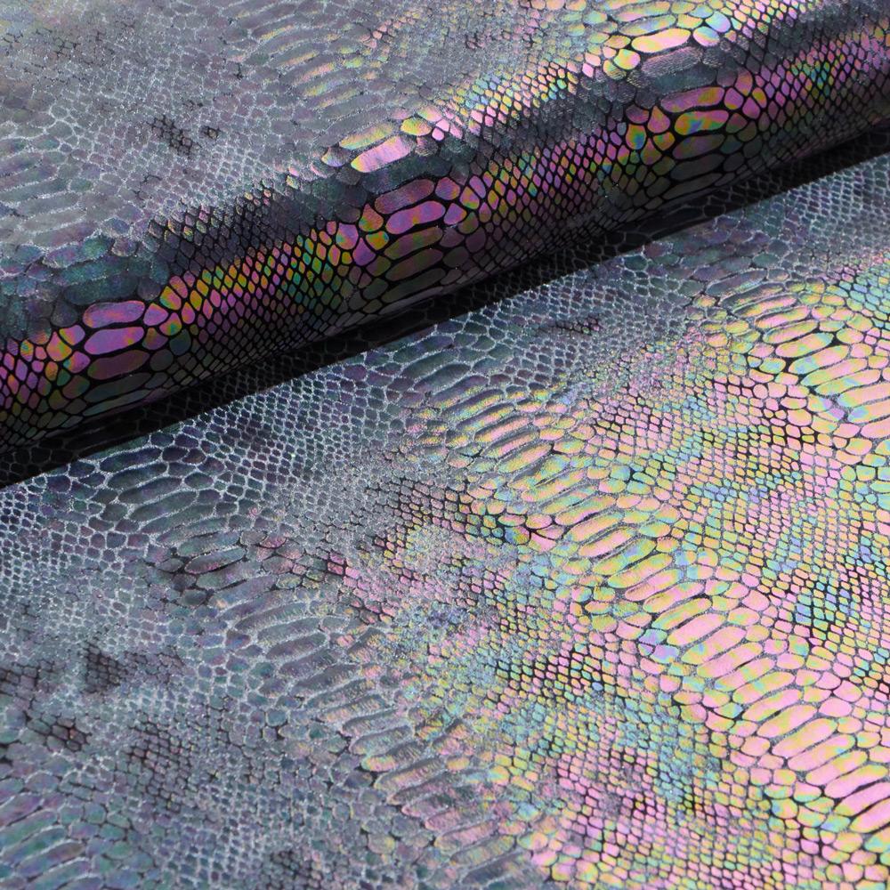 Illusion Anaconda Foil Printed Stretch Velvet Fabric | Blue Moon Fabrics