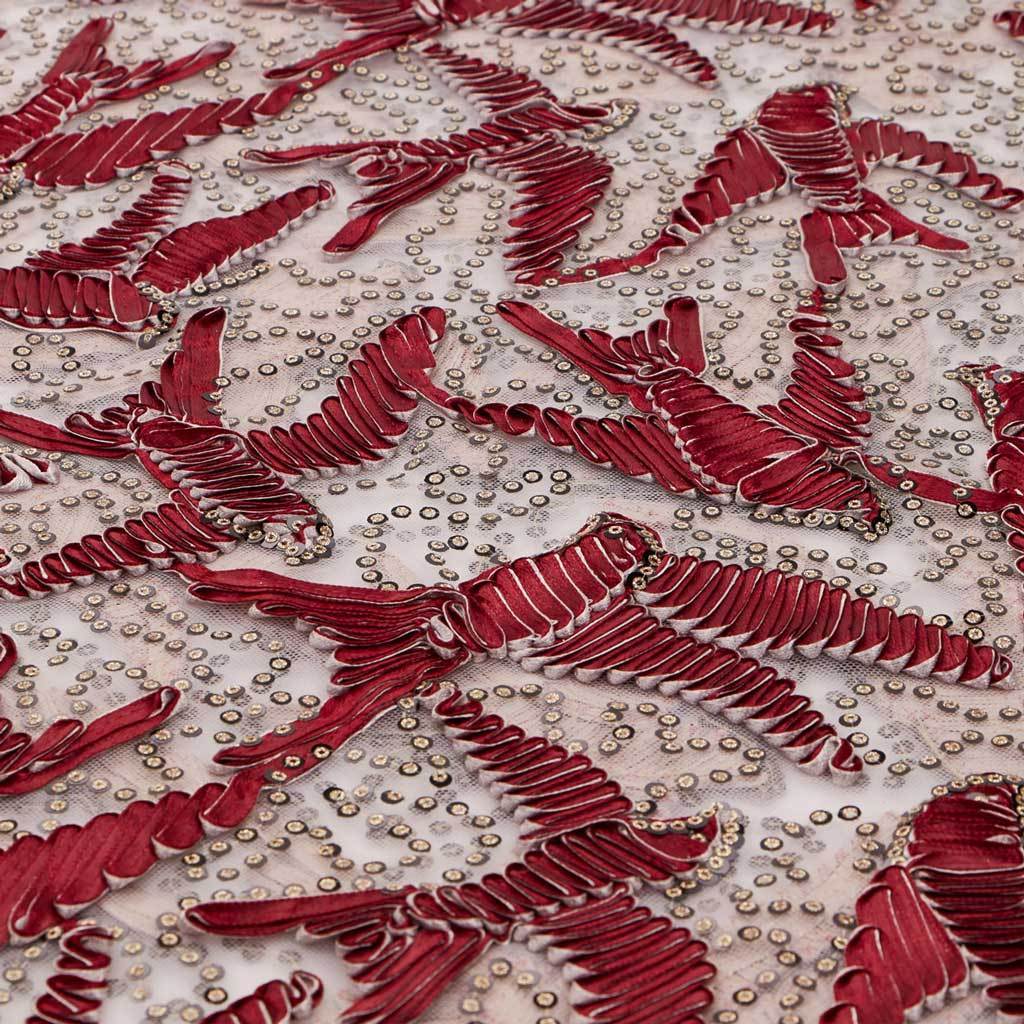 In Flight Embroidered Mesh Fabric | Blue Moon Fabrics