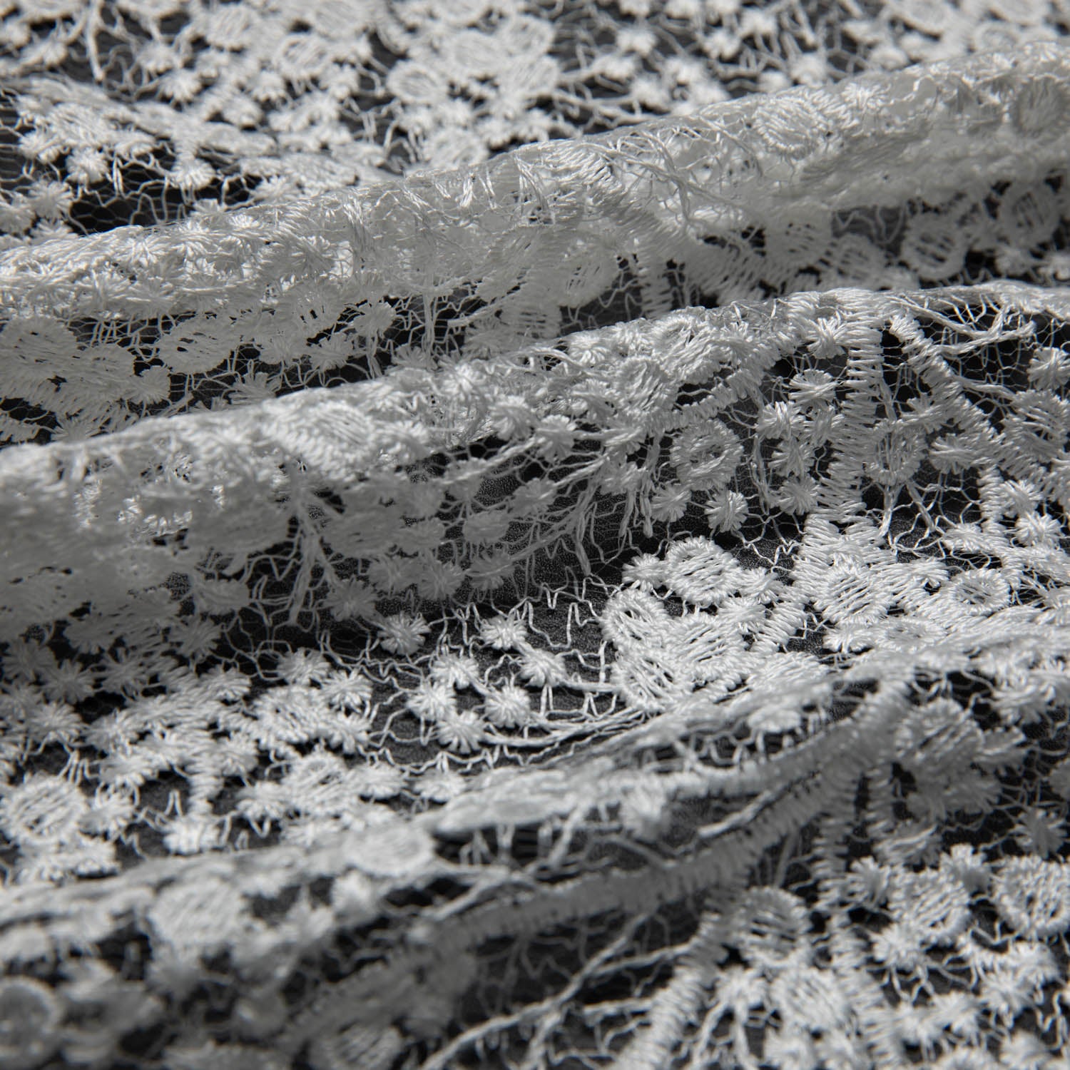Spider Mesh Lace Fabric with Embroidery and Beautiful Intricate Pattern 52" Wide | Exquisite Fabric