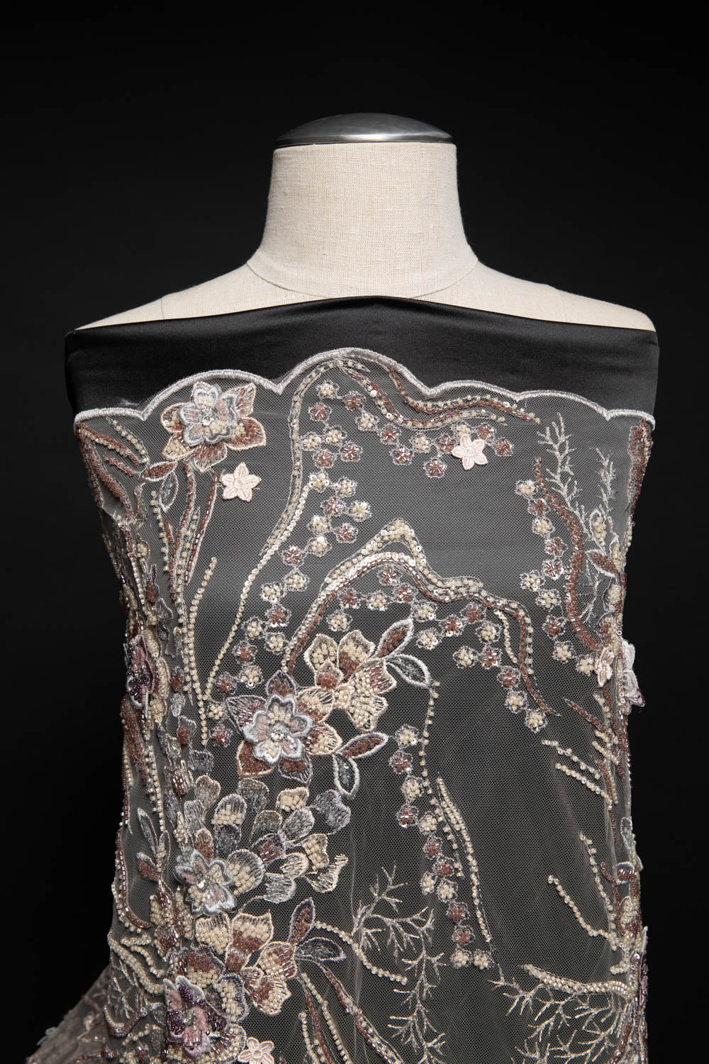 Tulle Lace Fabric Embroidered with Incredible Floral Design 52" Wide | Exquisite Fabric
